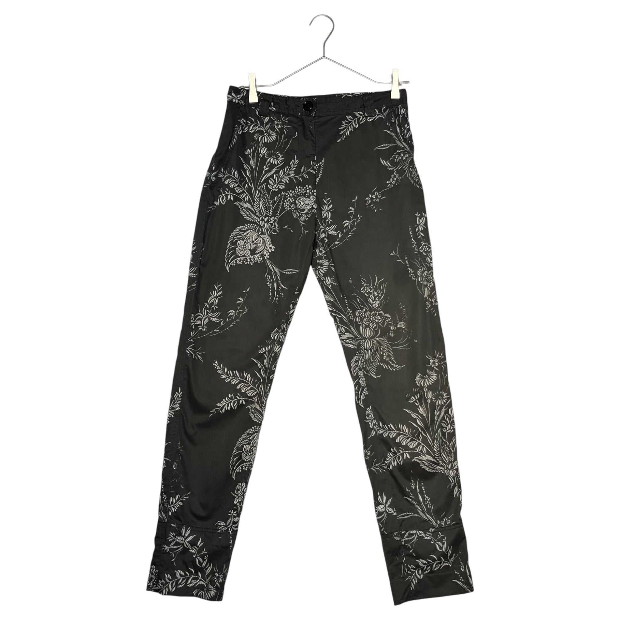 DRIES VAN NOTEN(ドリスヴァンノッテン) Floral cotton trousers フローラル コットン トラウザー パンツ 01-158-07-014555 36(S程度) ブラック スラックス 花柄