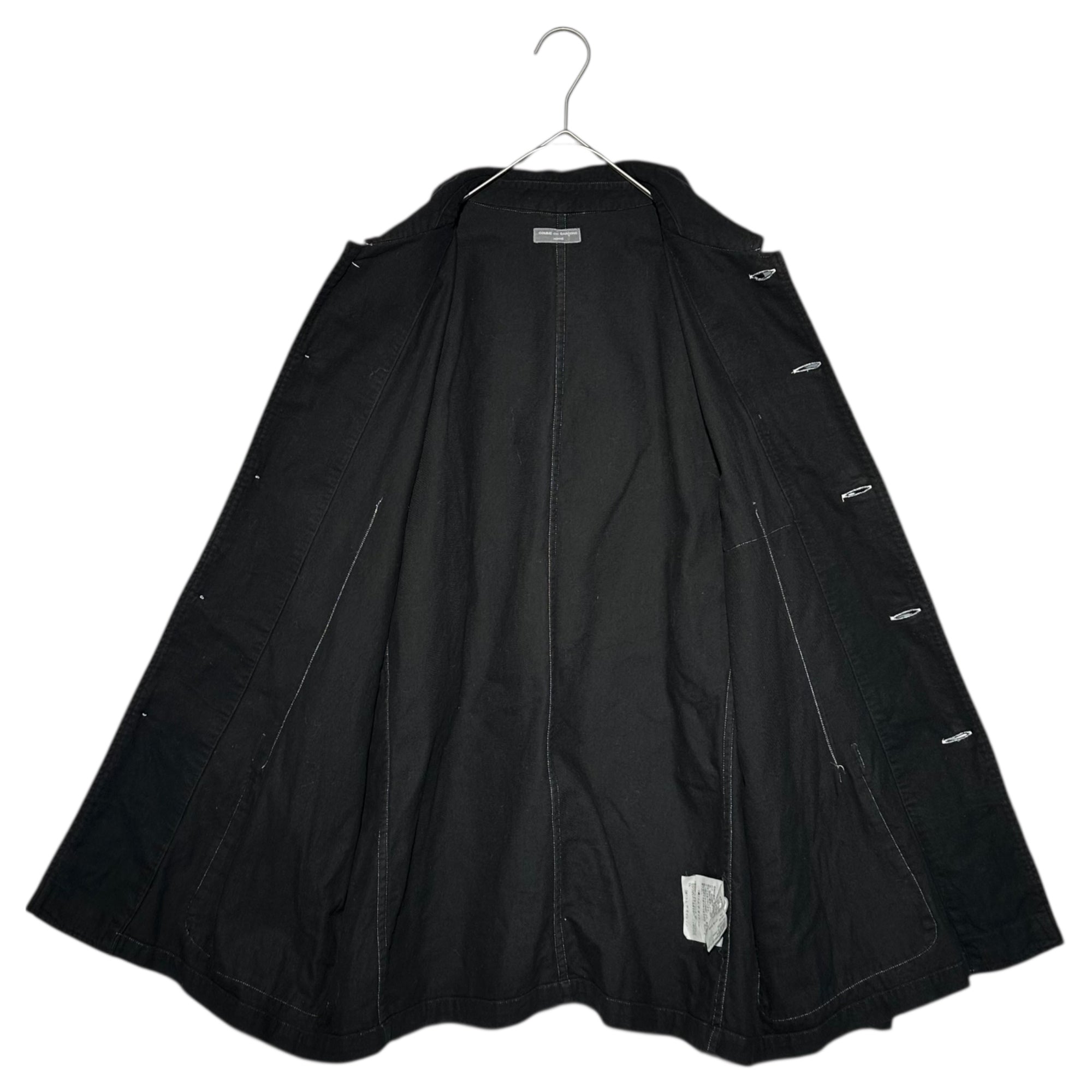 COMME des GARCONS HOMME(コムデギャルソンオム) 01SS Cotton flannel coverall jacket コットン ネル カバーオール ジャケット HB-040230 FREE ブラック AD2000 田中オム