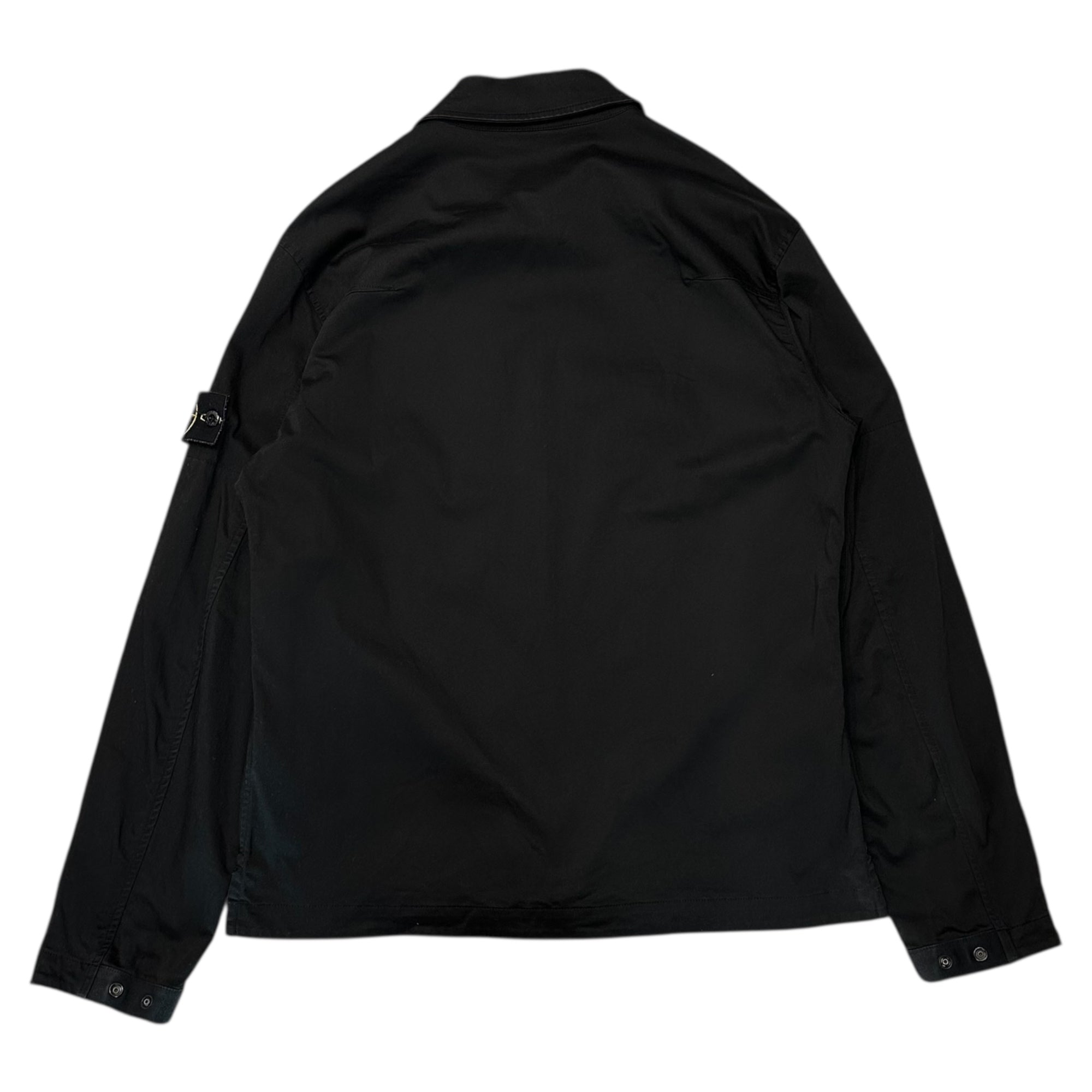 STONE ISLAND(ストーンアイランド) 24SS Stretch Cotton Double Pocket Shirt Jacket ストレッチ コットン ダブルポケット シャツ ジャケット 801510812 M ブラック