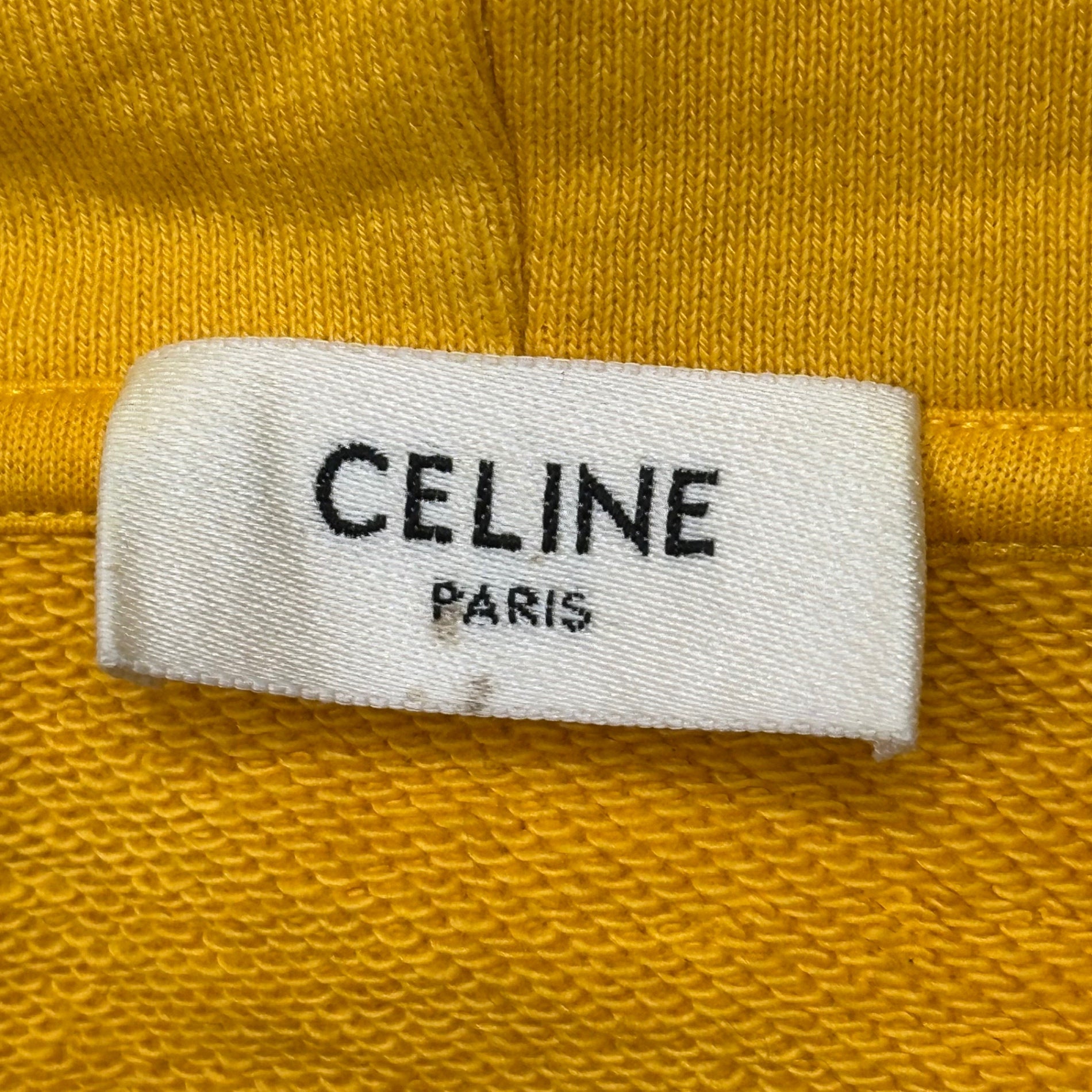 CELINE(セリーヌ) 2021SS Loose Hoodie In Cotton Fleece With Mouse Print ホップアップ限定 マウス ロゴ プルオーバー パーカー 2Y314052H S イエロー エディ期