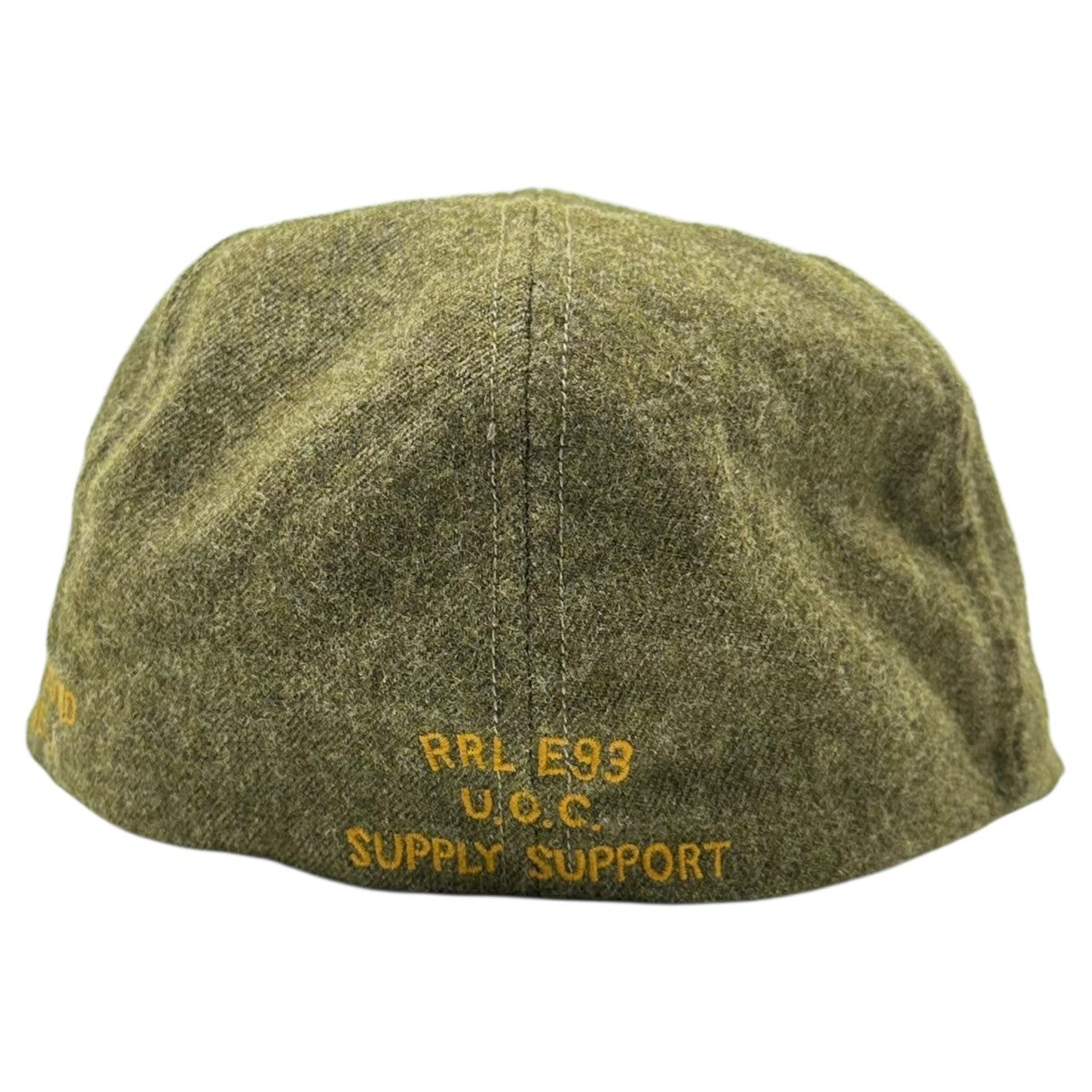 RRL(ダブルアールエル) Vintage-processed front logo wool cap ヴィンテージ加工 フロント ロゴ ウール キャップ カーキ