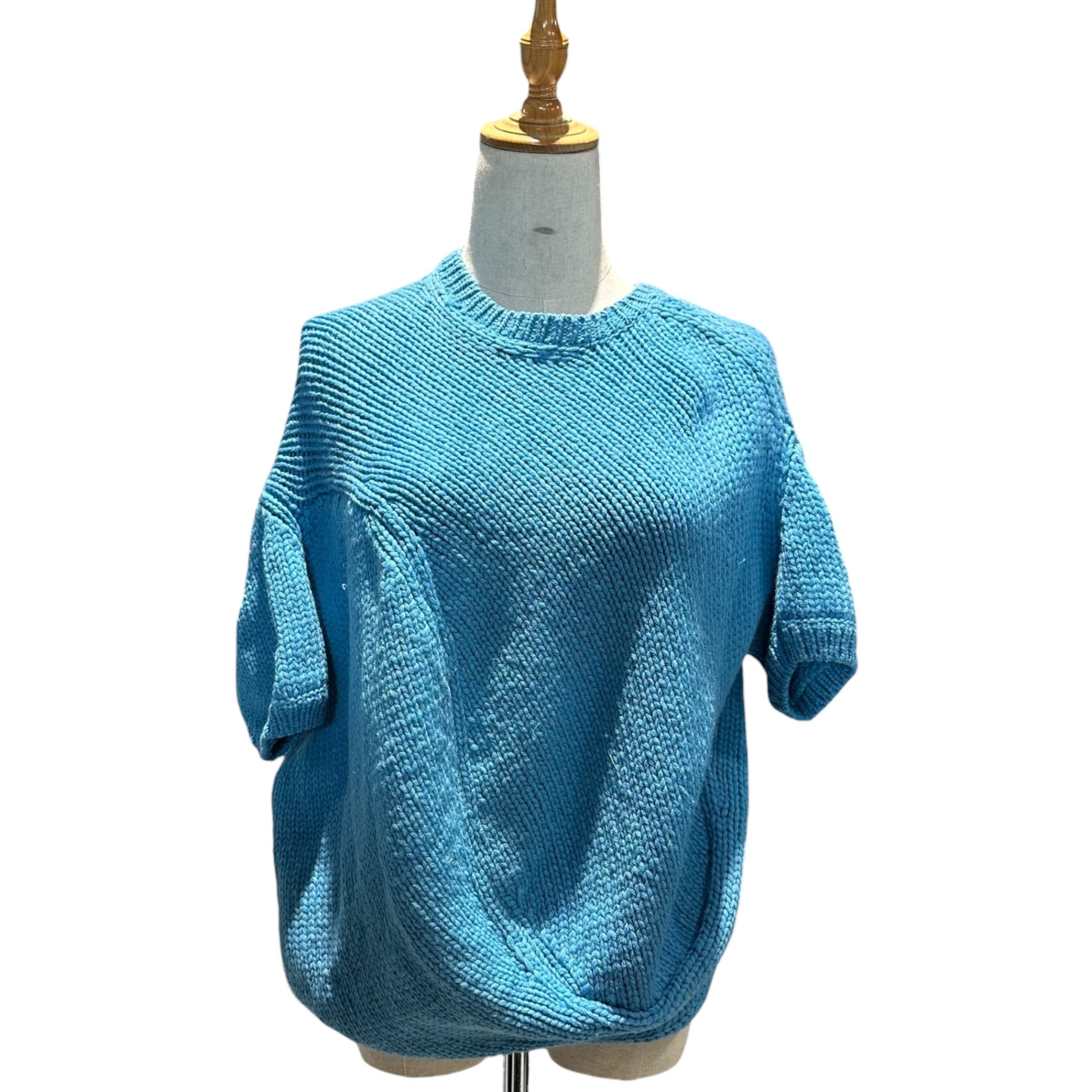 COMME des GARCONS(コムデギャルソン) 96AW  Balloon type twisted S/S knit pullover バルーンタイプ 捻じれ 半袖 ニット プルオーバー GN-100030 FREE ブルー AD1996 ヴィンテージ アーカイブ
