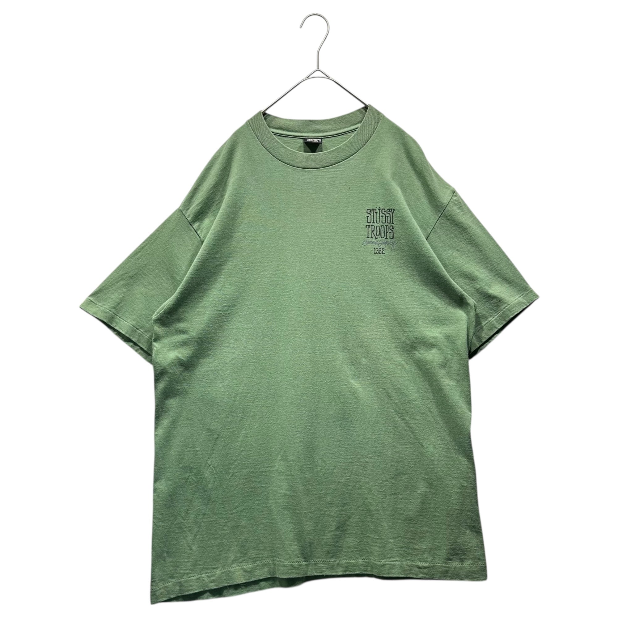 STUSSY(ステューシー) 90's ”STUSSY TROOPS 1992” TEE ヴィンテージ ロゴ Tシャツ XXL グリーン OLD オールド 90年代