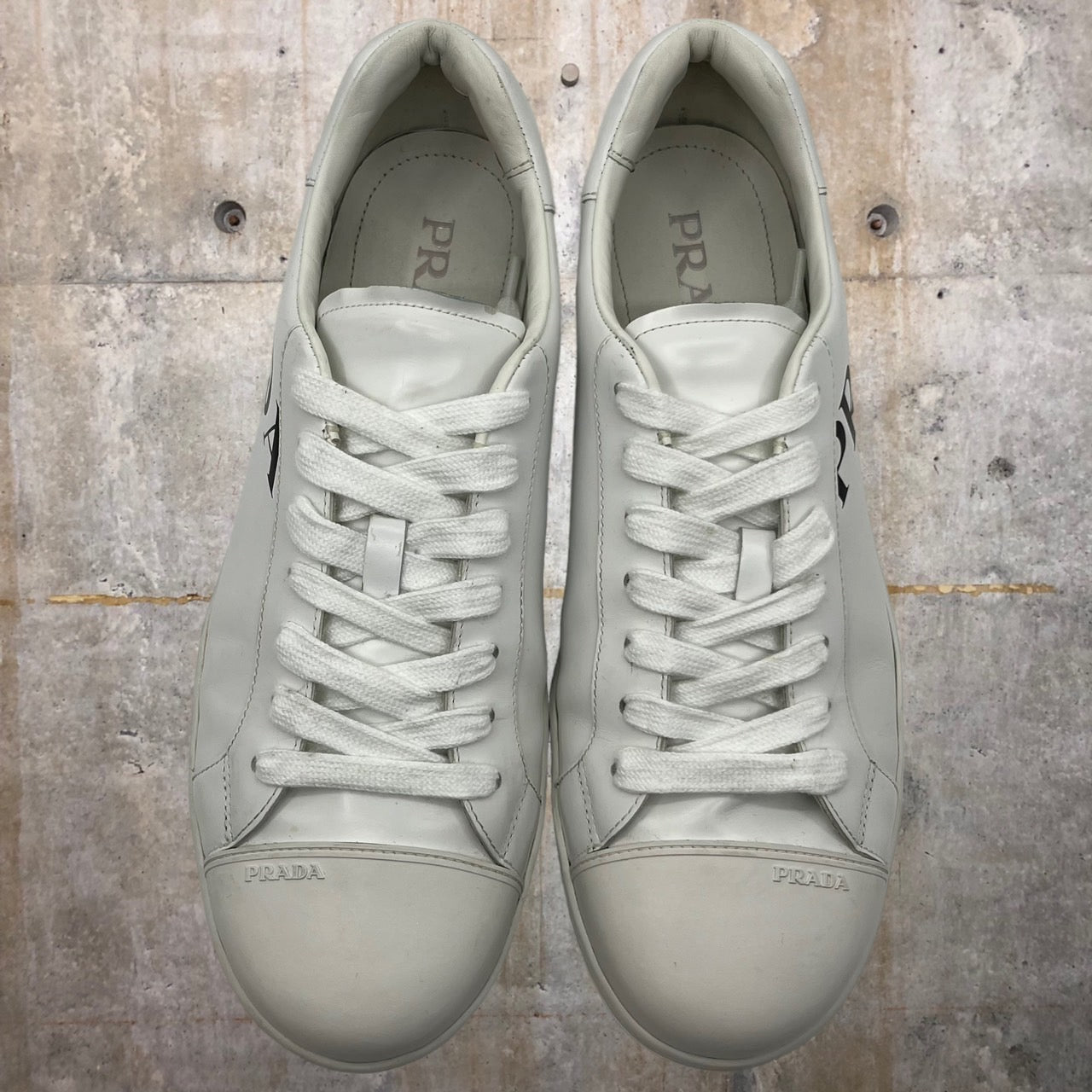 PRADA(プラダ) LOW TOP LOGO SNEAKER/ロゴラバースニーカー 3543 9 1/2 4E(28cm程度) ホワイト