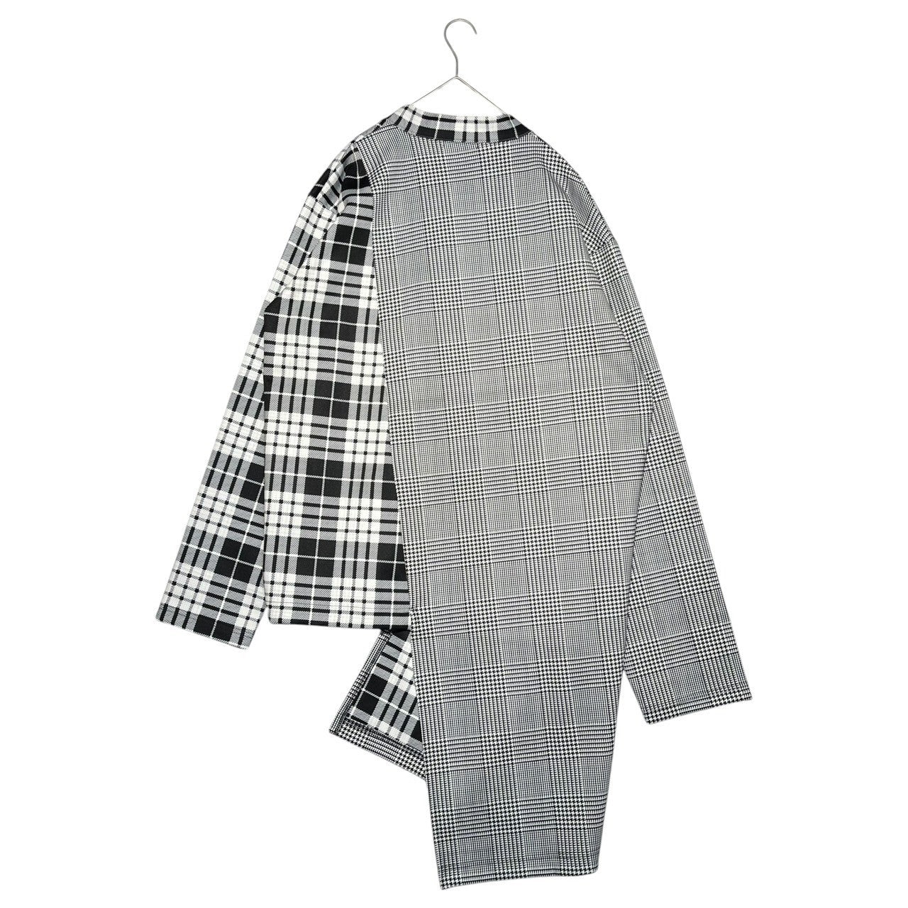 COMME des GARCONS HOMME PLUS(コムデギャルソンオムプリュス) 21AW DARKROOM期 Asymmetric check cardigan ダークルーム アシンメトリー チェック カーディガン PH-T012 L ホワイト×ブラック AD2021