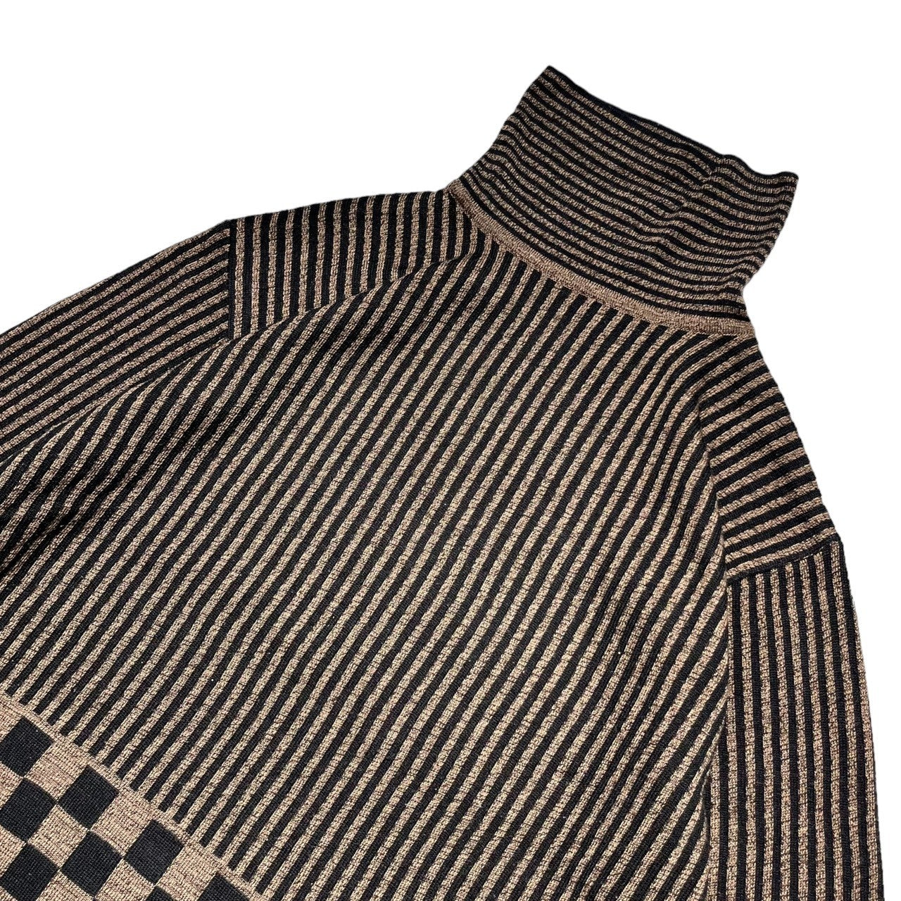 FENDI(フェンディ) 90's Zucca pattern striped turtleneck knit ズッカ柄 タートルネック ニ