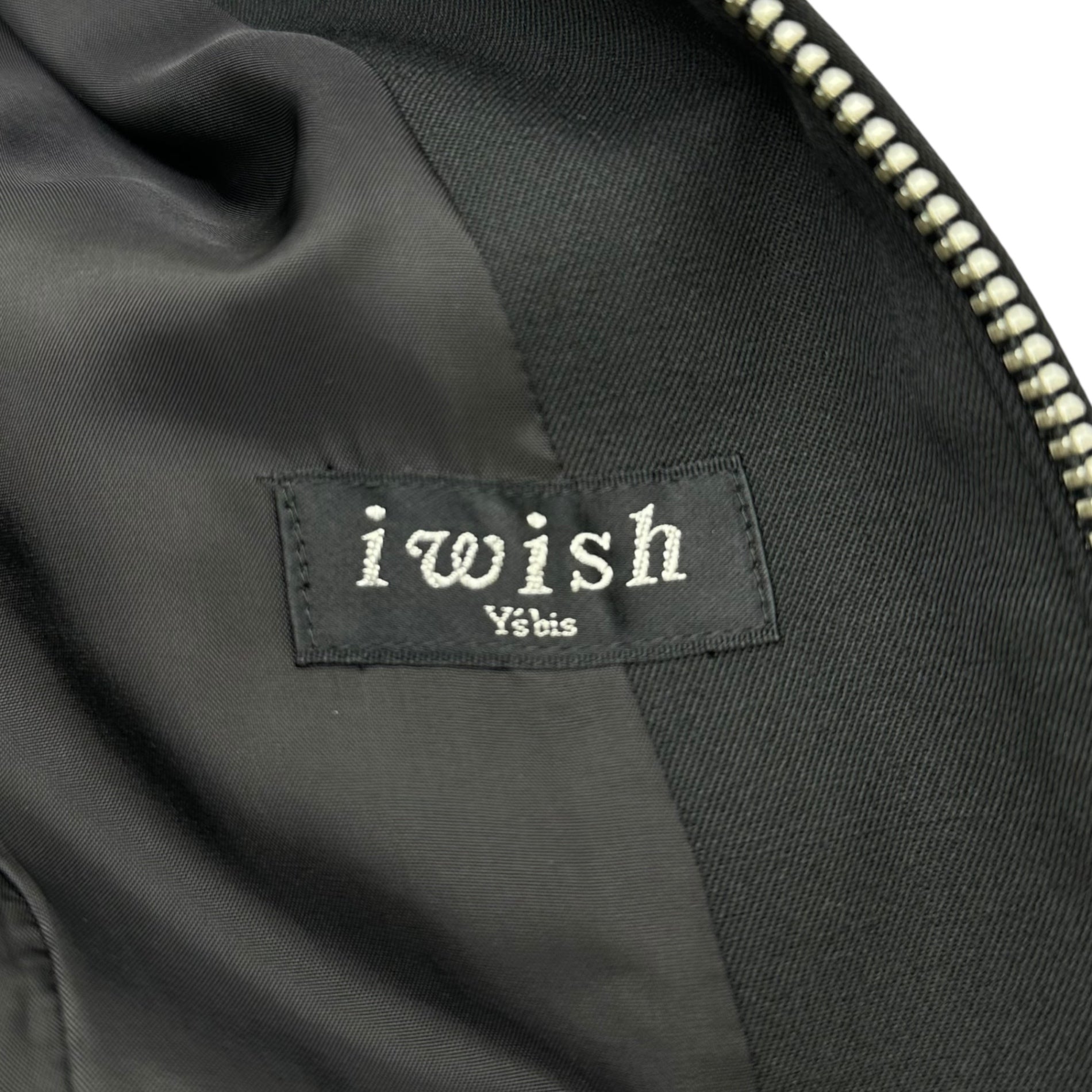 Y's bis(ワイズビス) 80's~90's Wool Gabardine Zip-Up Jacket ウール ギャバジン ジップアップ ジャケット IQ-Y33-109 表記無(S程度) ブラック i wish 80年代～90年代