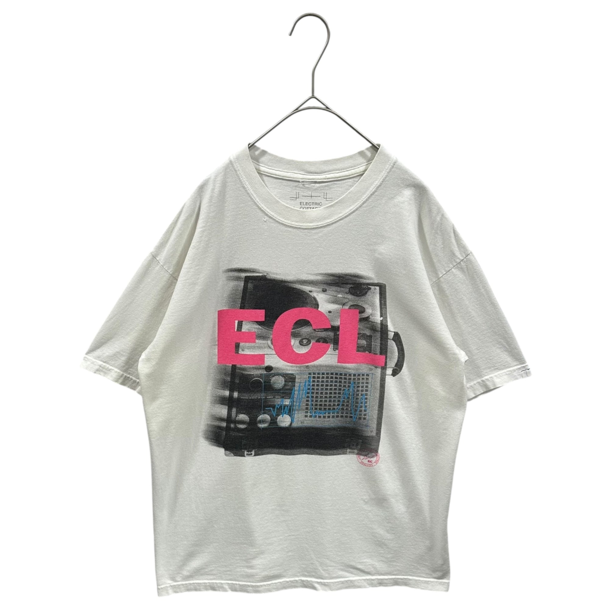 ELECTRIC COTTAGE(エレクトリックコテージ) Analog Pulse Graphic S/S T-Shirt アナログ パルス ECL グラフィック 半袖 Tシャツ M ホワイト×ピンク