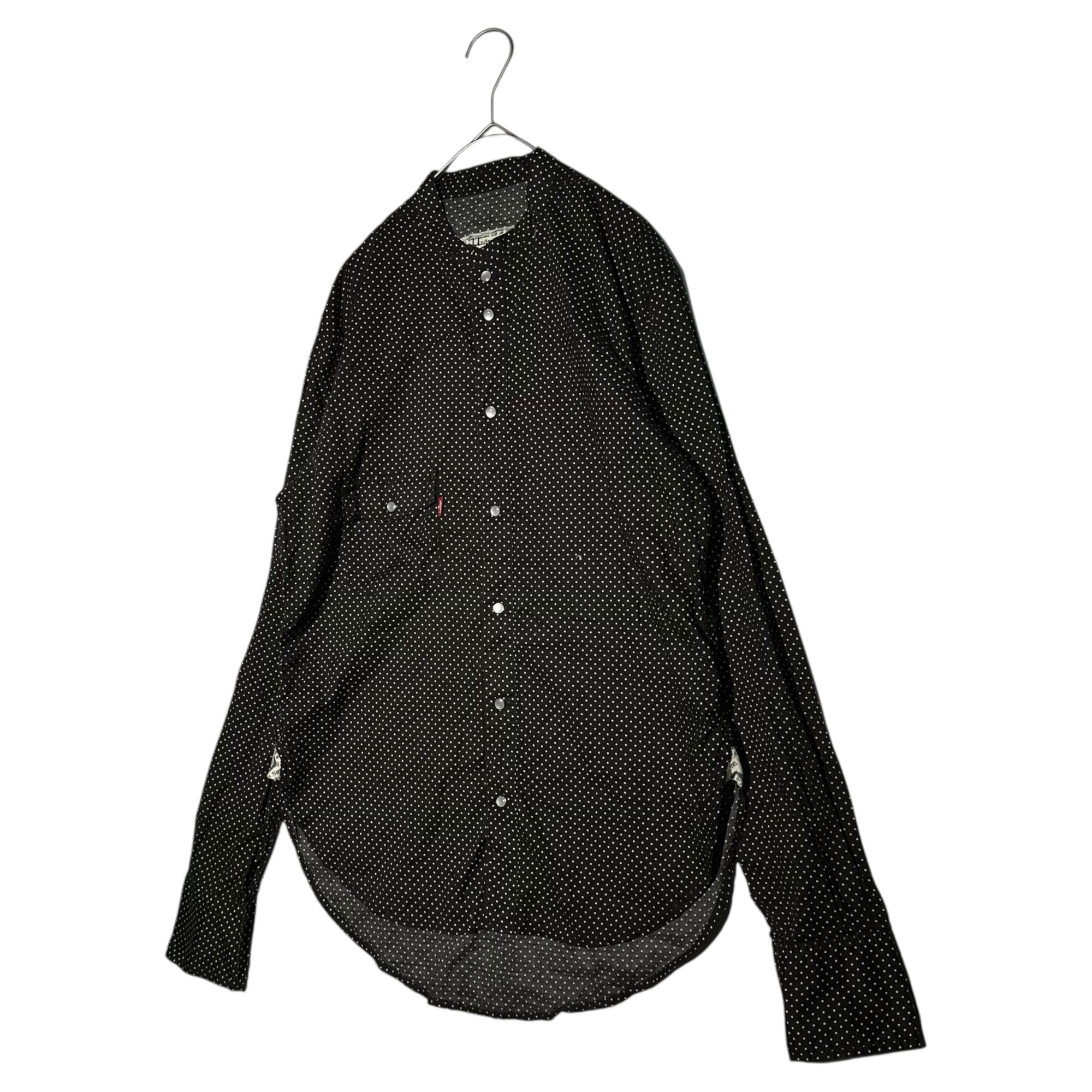 Levi's® Lefty Jean by Takahiro Kuraishi(リーバイス レフティージーン) Side slit dot pattern collarless shirt サイドスリット ドット柄 ノーカラーシャツ LPCL06-101S M ブラウン×ホワイト 宮下貴裕×倉石一樹 コラボアイテム