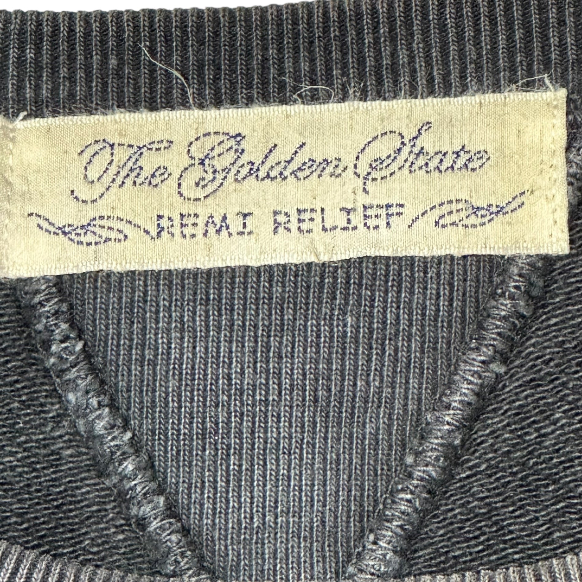 REMI RELIEF(レミレリーフ) Vintage-Washed Double V-Gusset Sweatshirt ヴィンテージ 加工 両Vガゼット スウェット M ブラック
