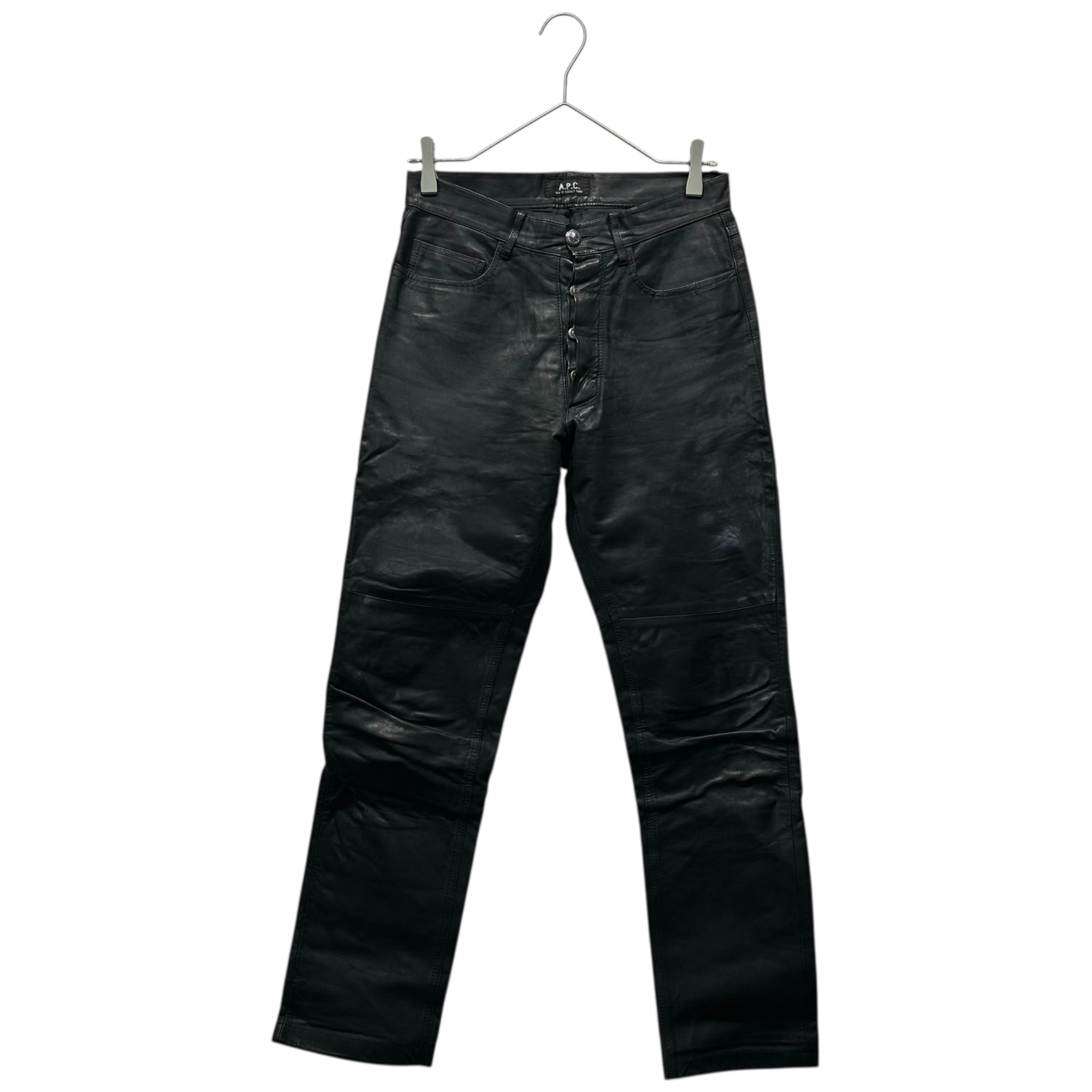 A.P.C. ブラックレザーパンツ サイズ29 A.P.C.(アーペーセー) France made Leather Pants レザー パンツ 28