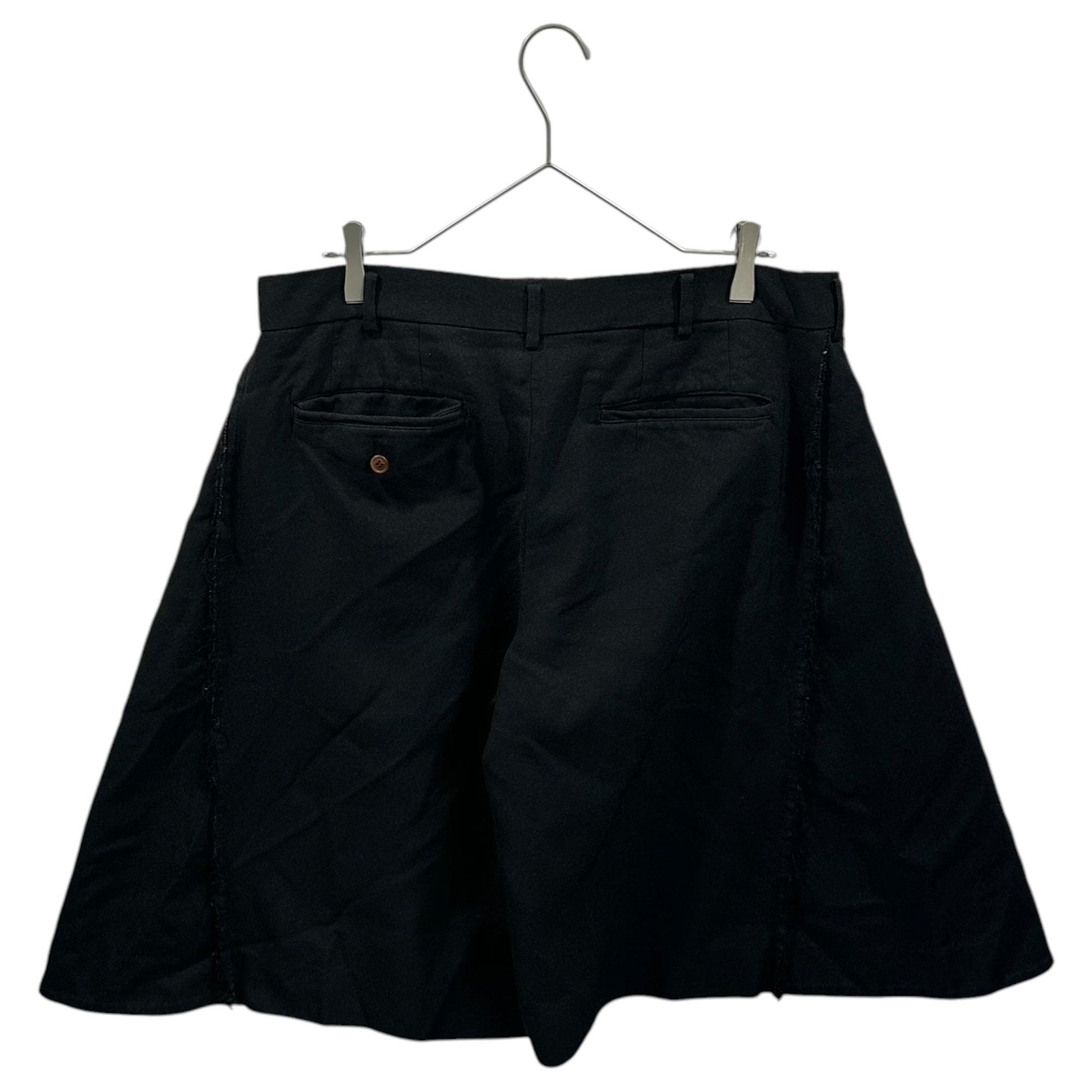 COMME des GARCONS HOMME PLUS(コムデギャルソンオムプリュス) 2022SS Ragged-Edge Estelle Wide-Leg Half Pants 断ち切り エステル ワイド ハーフ パンツ PI-P061 M ブラック AD2021
