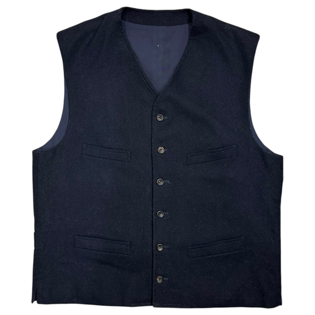 COMME des GARCONS HOMME PLUS(コムデギャルソンオムプリュス) 1984's~1988's 6B Wool Waistcoat 6ボタン ウール ジレ PV-050120 M ネイビー 80年代 80's 最初期