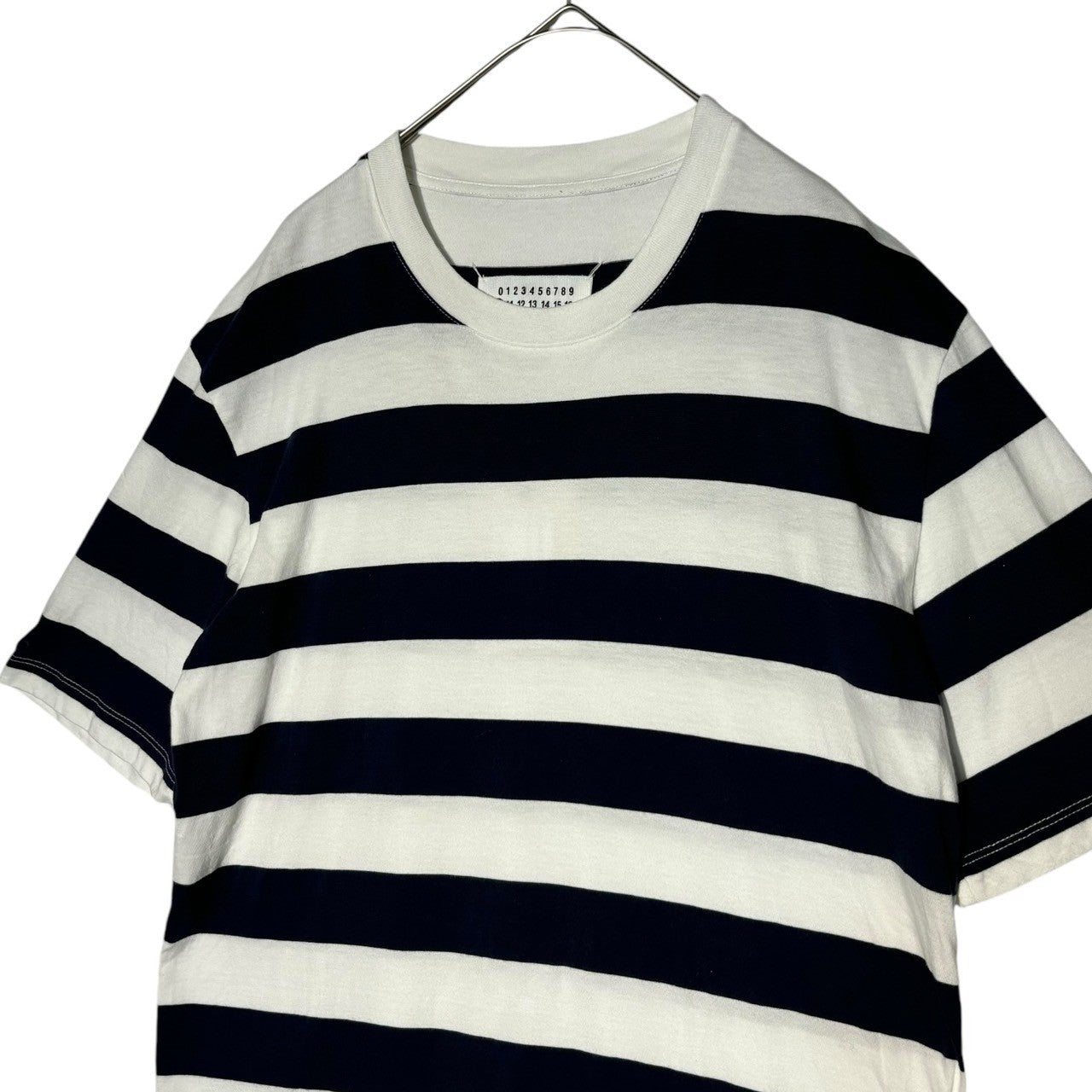 MAISON MARGIELA(メゾンマルジェラ) 19AW Pack T-shirts border パック ボーダー Tシャツ S50GC0552 S ホワイト×ネイビー 半袖