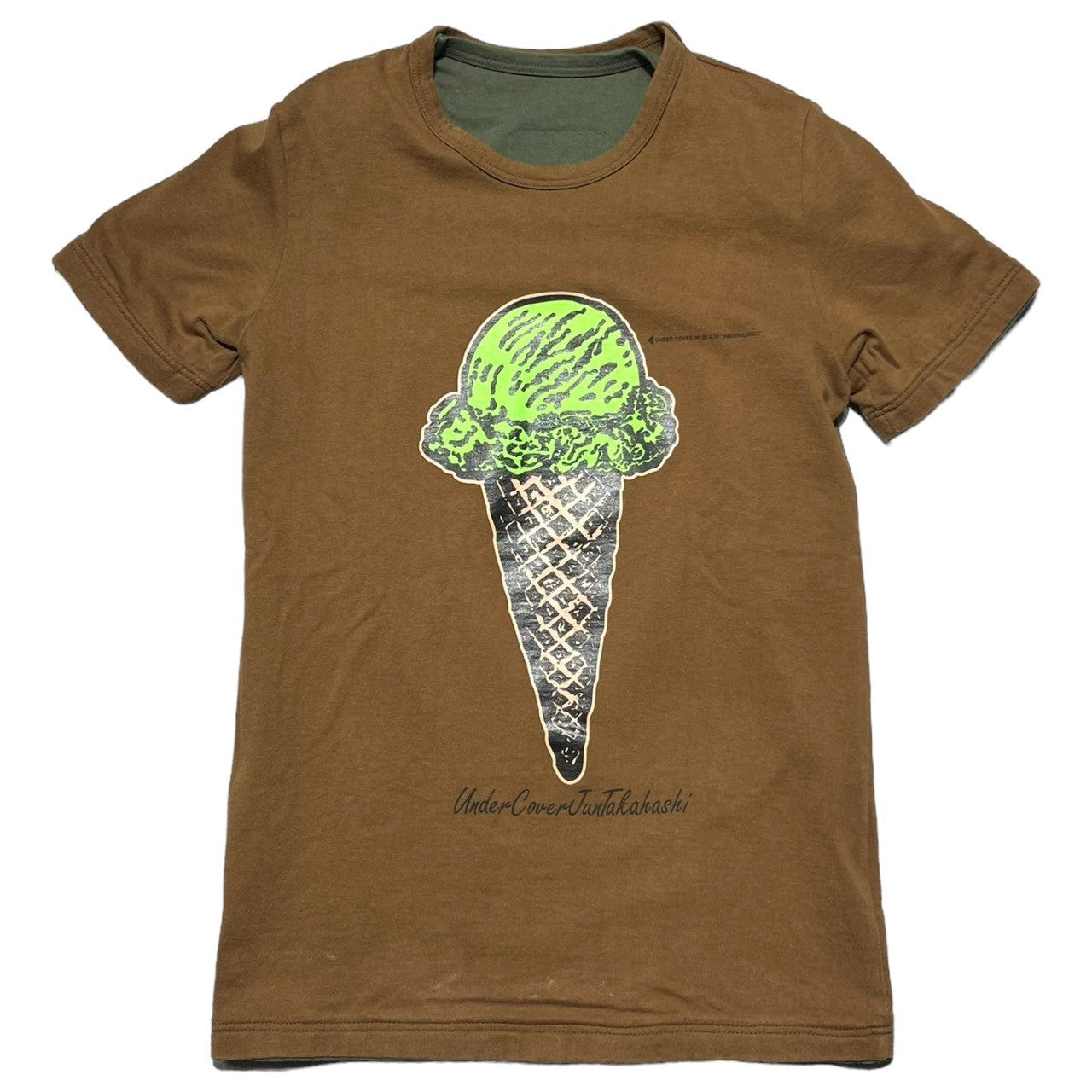 UNDERCOVER(アンダーカバー) 99AW AMBIVALENCE期 Hot dog & ice cream T-shirt アンビヴァレンス ホットドッグ アイスクリーム Tシャツ FREE カーキ×ブラウン