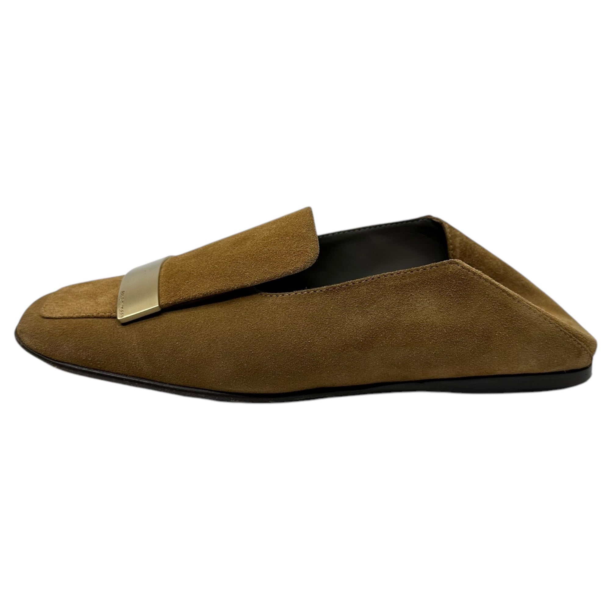 Sergio Rossi(セルジオロッシ) 23SS Metal Plate Logo Leather Square Toe Loafer メタルプレート ロゴ レザー スクエアトゥー ローファー 5 1/2(24.5~25.0cm程度) ベージュ