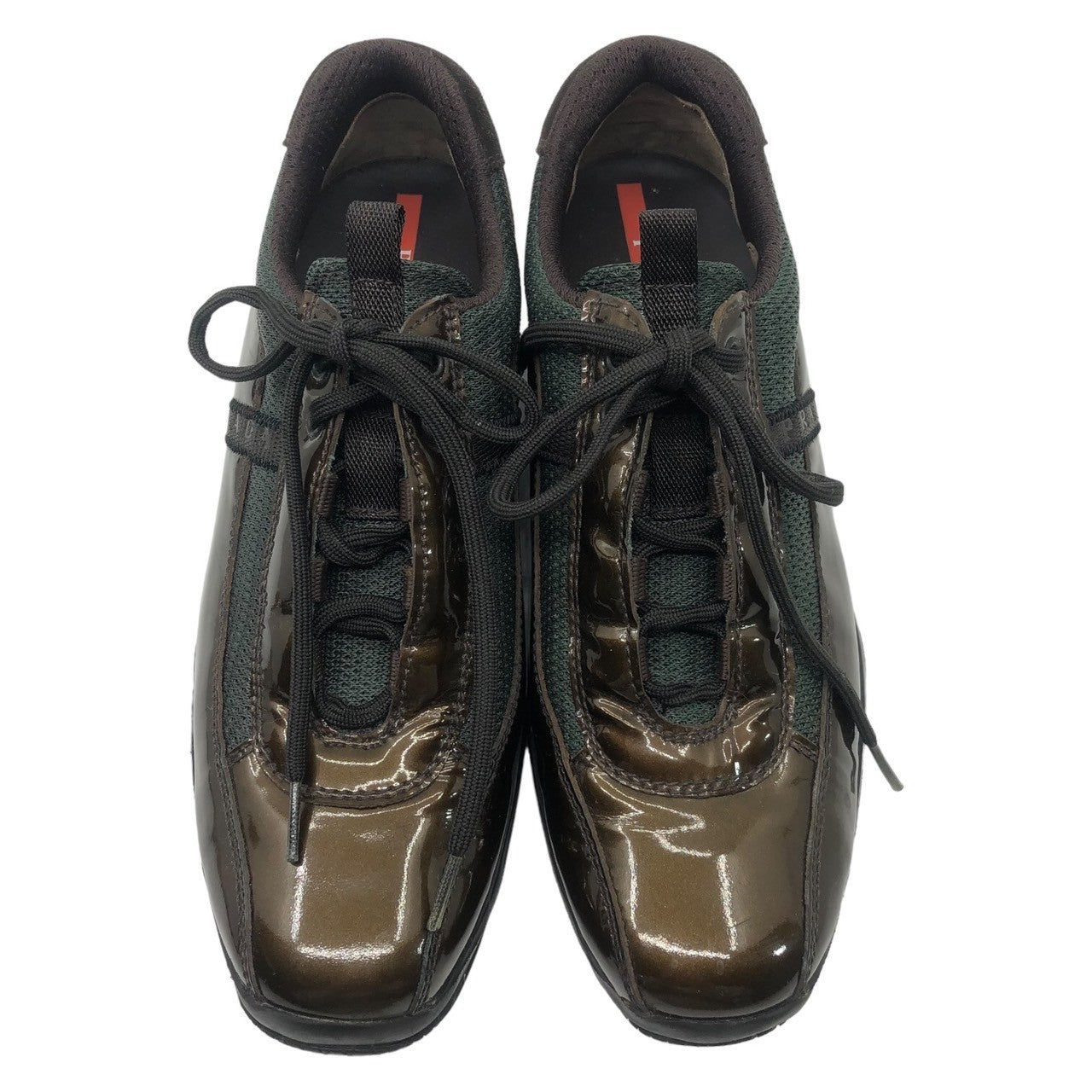 PRADA SPORT(プラダスポーツ) 00's enamel tech shoes エナメル テック シューズ ローカット スニーカー 3261 37(23.5cm程度) ブラウン×グレー