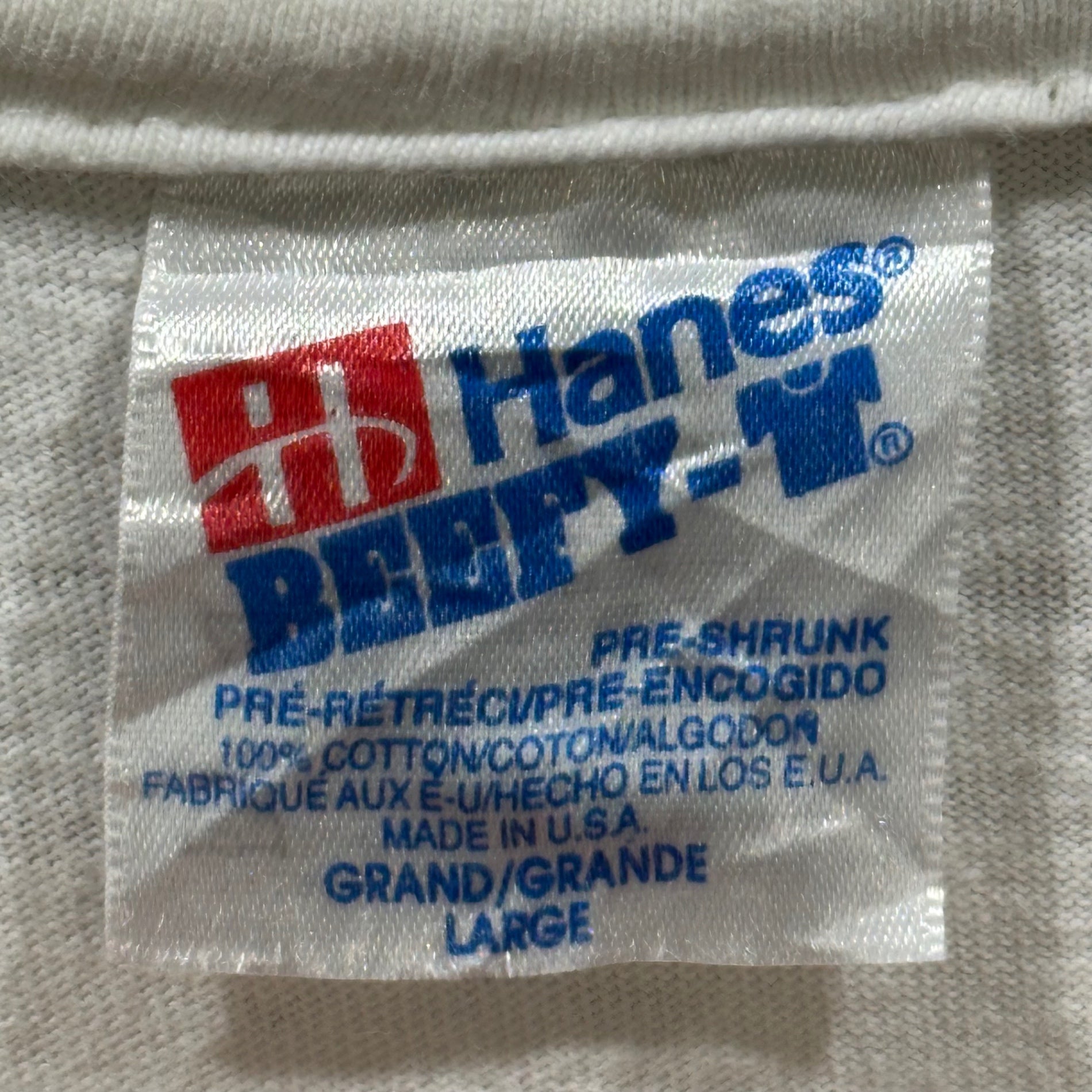 Hanes(ヘインズ) 1992's ”TELETREND COLS OH” BOXER TEE ボクサー 犬 Tシャツ L ホワイト 90's 90年代 ヴィンテージ