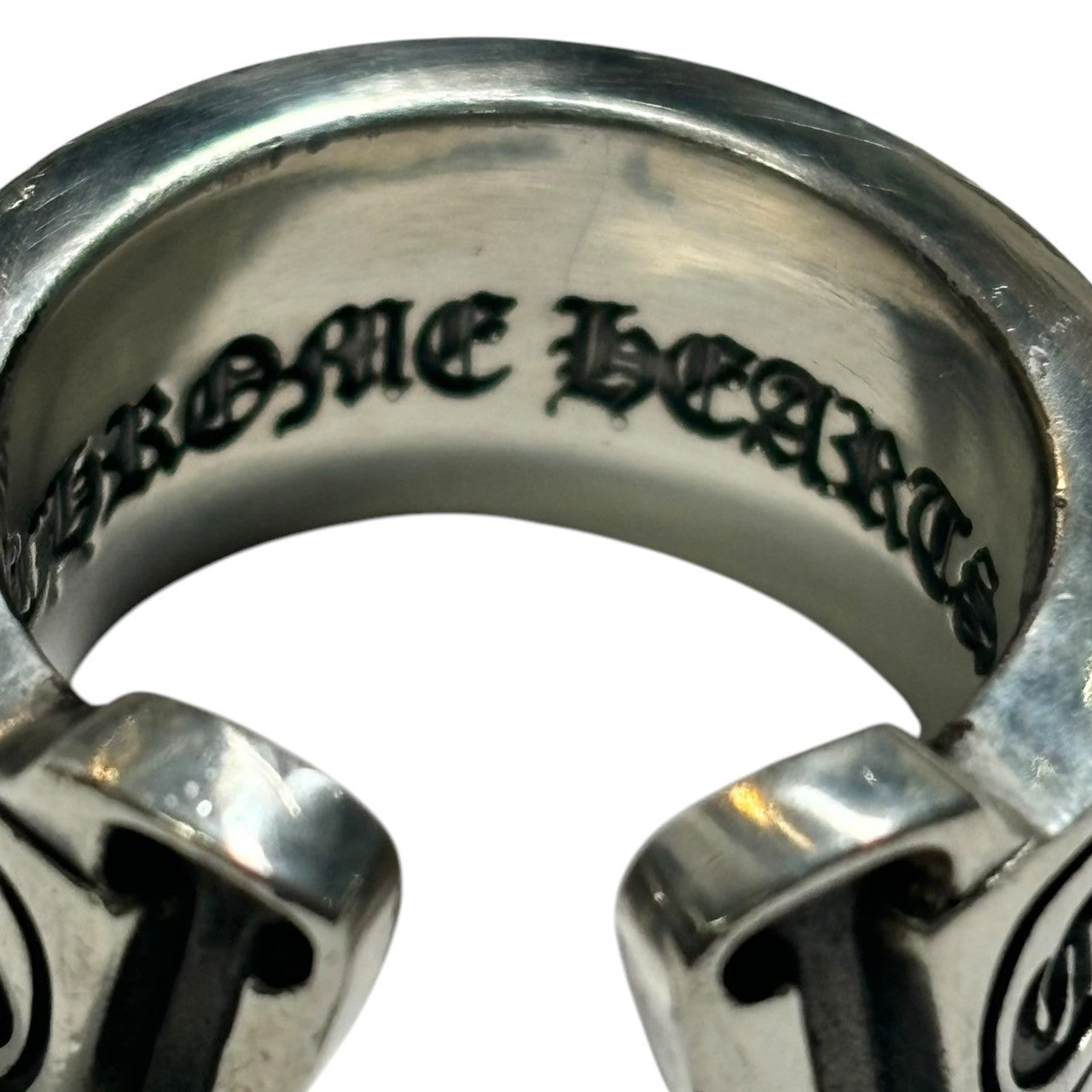 CHROME HEARTS(クロムハーツ) SCROLL LABEL RING ラージ スクロール ラベル リング 925 18号 シルバー ビヨンクール箱・本革保存袋付 指輪