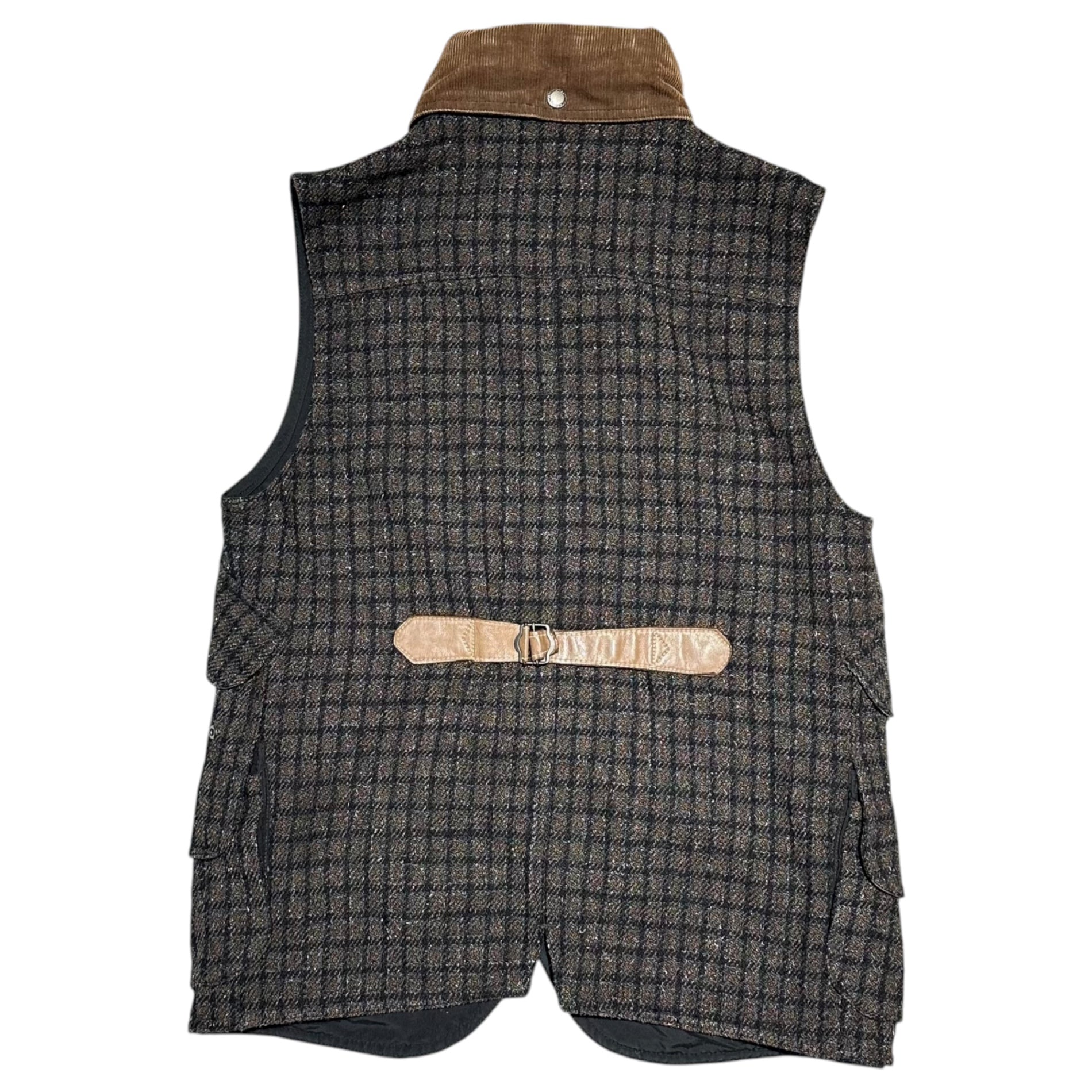 COMME des GARCONS JUNYA WATANABE MAN(コムデギャルソンジュンヤワタナベマン) 09AW W/N/M Lame Workers Vest ウール ナイロン モヘア ラメ ワーカーズ ベスト WD-J005 S ブラウン×ブラック AD2009 襟コーデュロイ