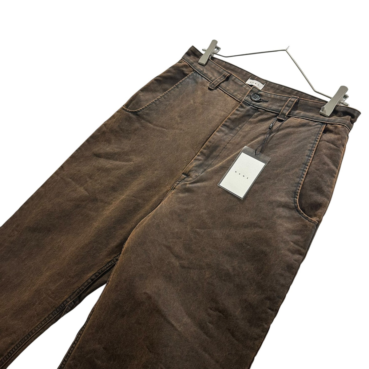 Name.(ネーム) 2026SS WAX COATING STRAIGHT TROUSERS : DELTA SHAPE ワックスコーティング ストレート パンツ NMPT-038 1 ブラウン