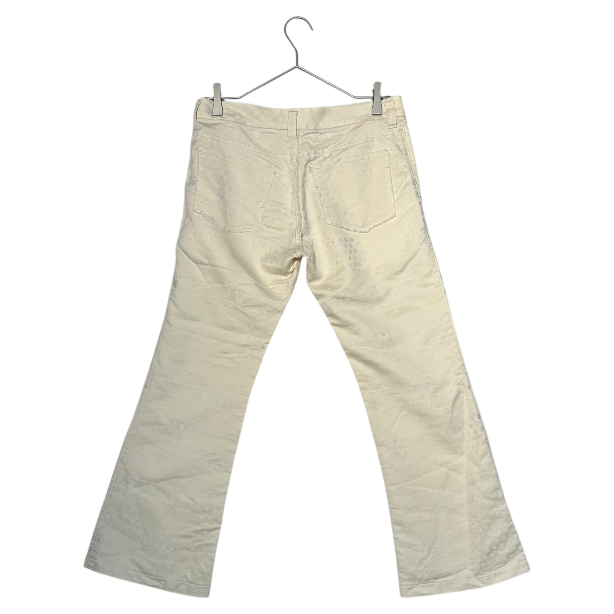COMME des GARCONS JUNYA WATANABE(コムデギャルソンジュンヤワタナベ) Slim pants with all-over pattern 総柄 スリム パンツ 表記無(M程度) アイボリー 品質表示タグ切取