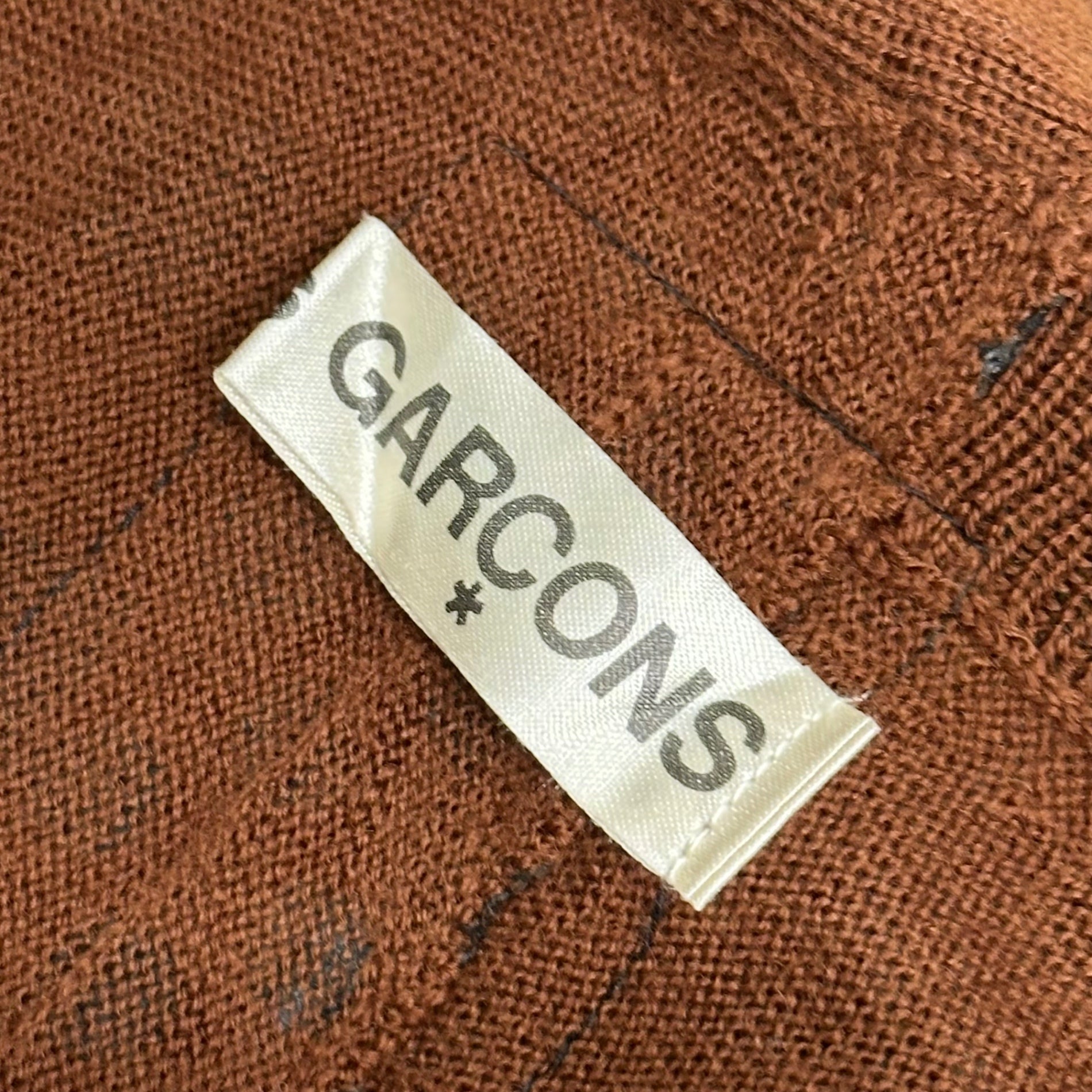 COMME des GARCONS(コムデギャルソン) 2000AW 2-Way All-Over Print Knit Cardigan 前後着用可能 総柄 ニット カーディガン GN-100040 FREE ブラウン×ブラック×カーキ AD2000 カモフラ切替