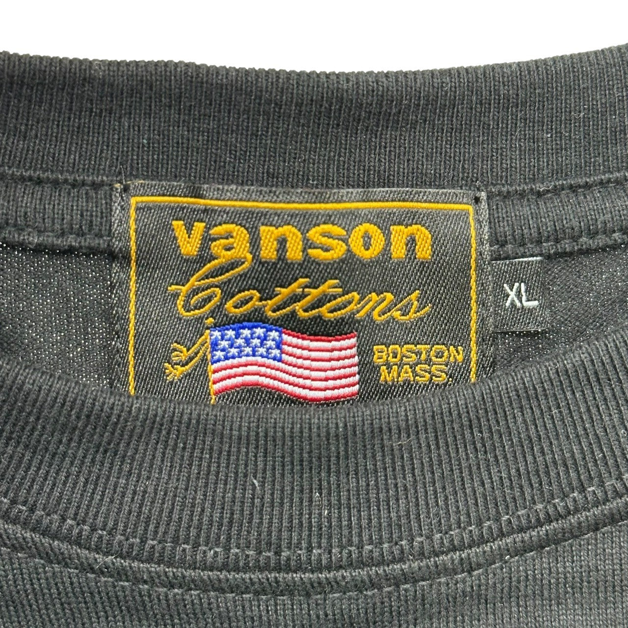 VANSON(バンソン) Eagle Embroidered L/S T-Shirt イーグル 刺繍 長袖 Tシャツ XL ブラック