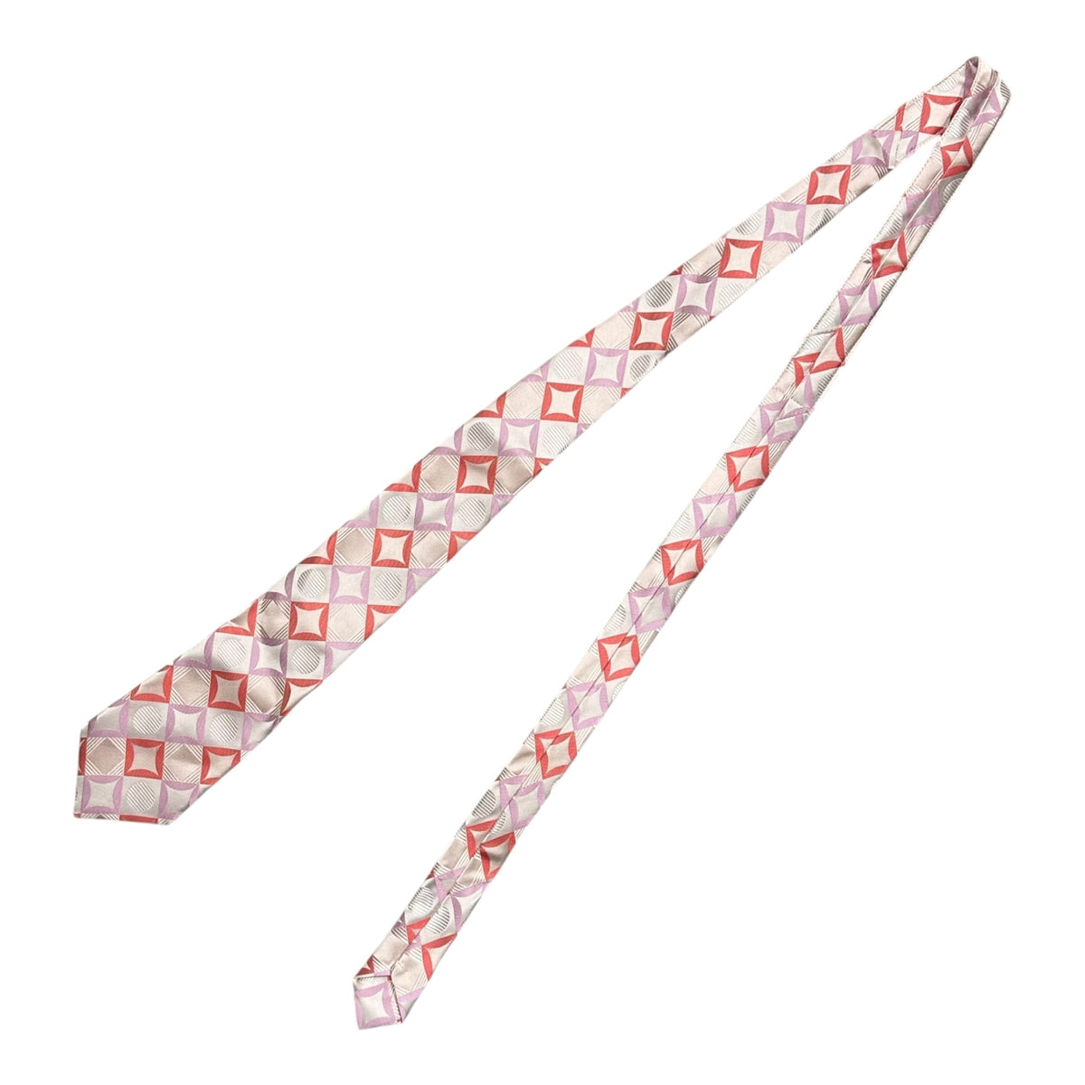 COMME des GARCONS HOMME DEUX(コムデギャルソンオムドゥ) Silk geometric tie シルク ジオメトリック ネクタイ 13 ライトピンク×サーモンピンク