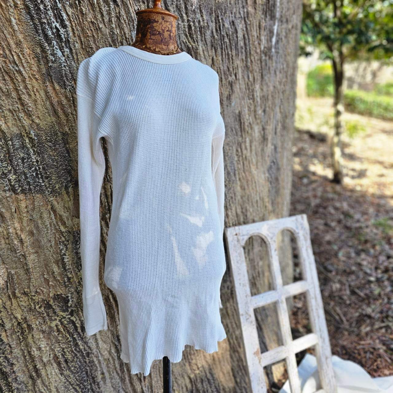 VINTAGE(ヴィンテージ) 60's Healthknit thermal shirt underwear コットン サーマルロングスリーブシャツ アンダーウェア L(42~44) ホワイト