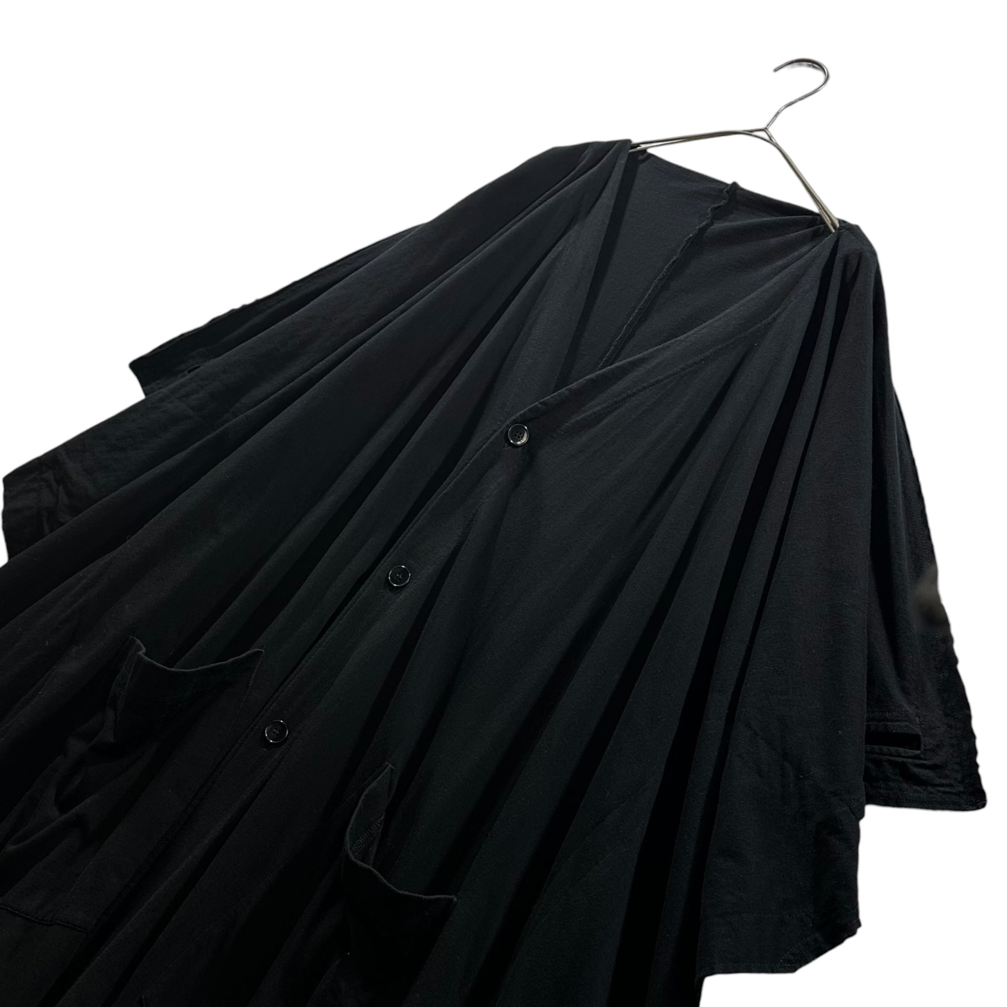 Ground Y(グラウンドワイ) Half-Sleeve Kimono Long Cardigan ハーフスリーブ 着物 ロング カーディガン GW-T22-040 1 ブラック