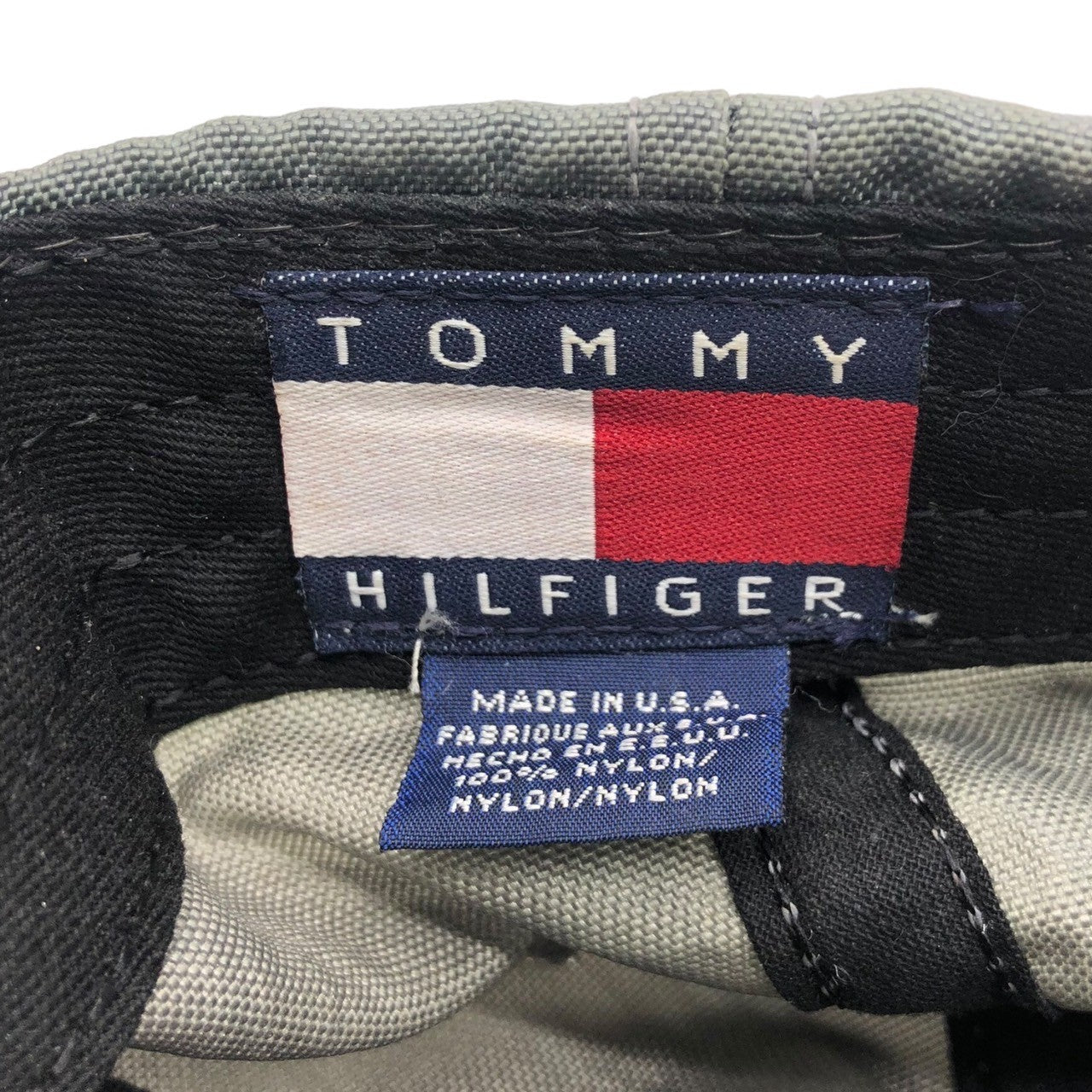 TOMMY HILFIGER(トミーヒルフィガー) 90's 6panel nylon logo cap 6パネル ナイロン ロゴ キャップ 90年代 MADE IN USA グレー