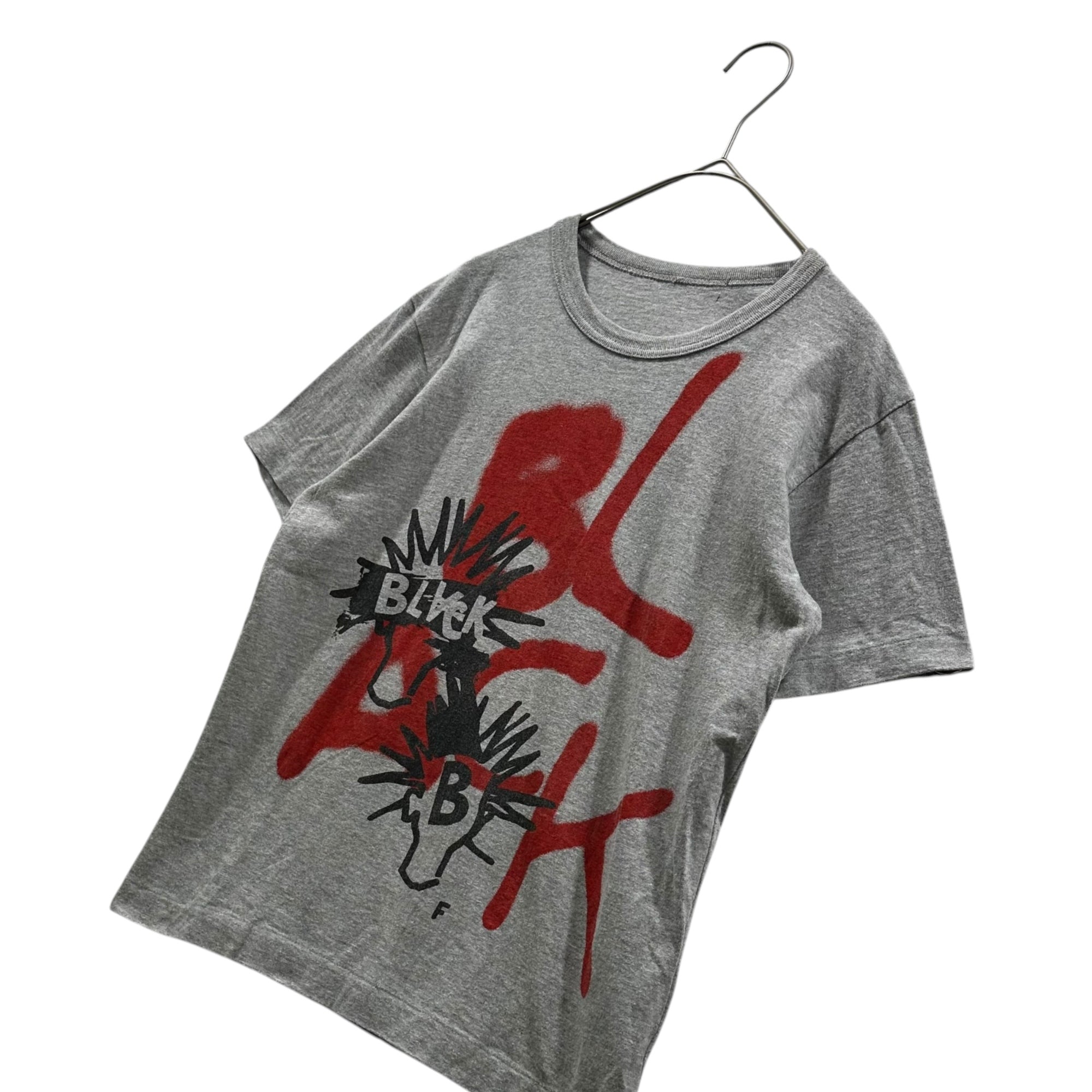 BLACK COMME des GARCONS(ブラックコムデギャルソン) 2016SS Spray-Painted T-Shirt スプレーアート プリント Tシャツ 1Q-T003 XS グレー×レッド×ブラック AD2015