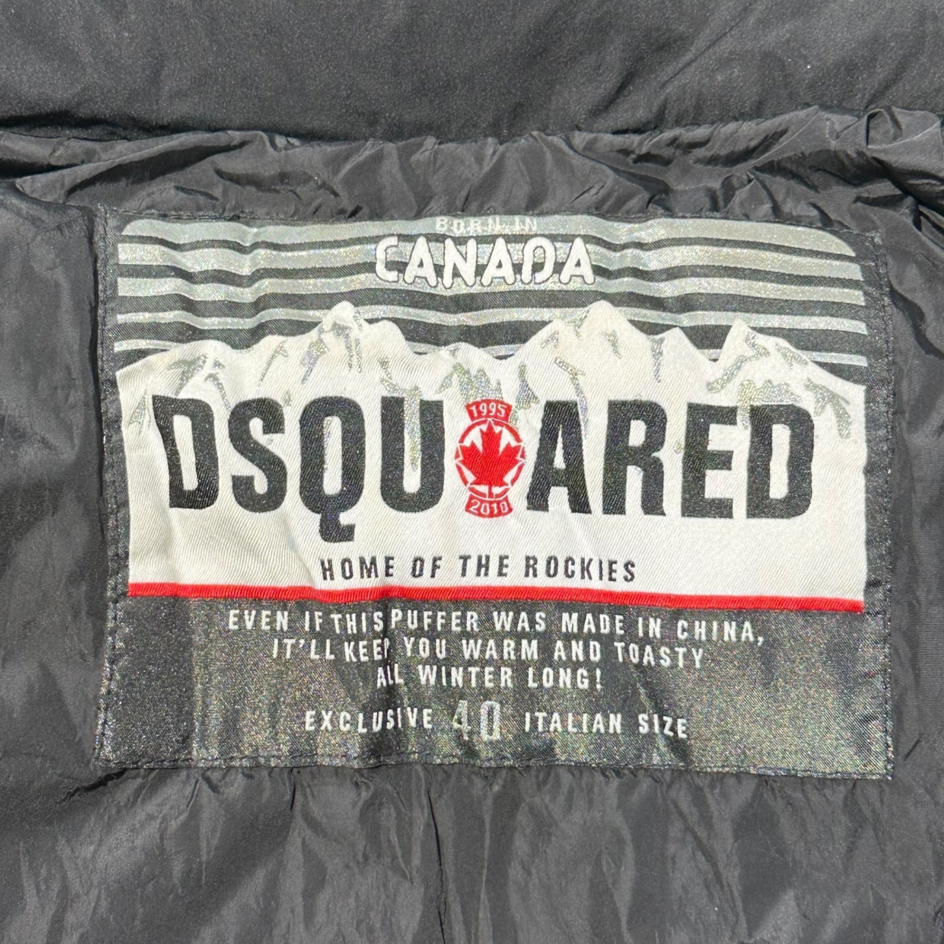 DSQUARED2(ディースクエアード) 10AW Big Fur Hood Nylon Down Jacket ビッグ ファー フード ナイロン ダウン ジャケット Y2K 72 A085 40(L程度) ブラック ここのえタグ