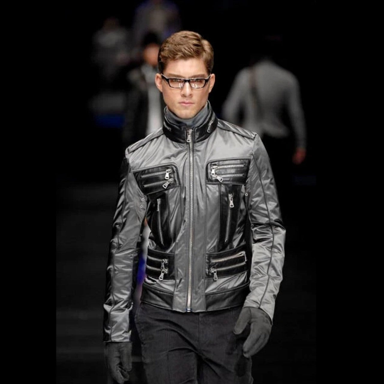 D&G(ディー&ジードルガバドルチェ&ガッバーナ) 07AW Archive Military Lamb Leather Nylon Jacket アーカイブ ミリタリー ラムレザー ナイロン ジャケット RB0066/TNMCY 46(S~M程度) グリーン×ブラック 2007 00's 中綿