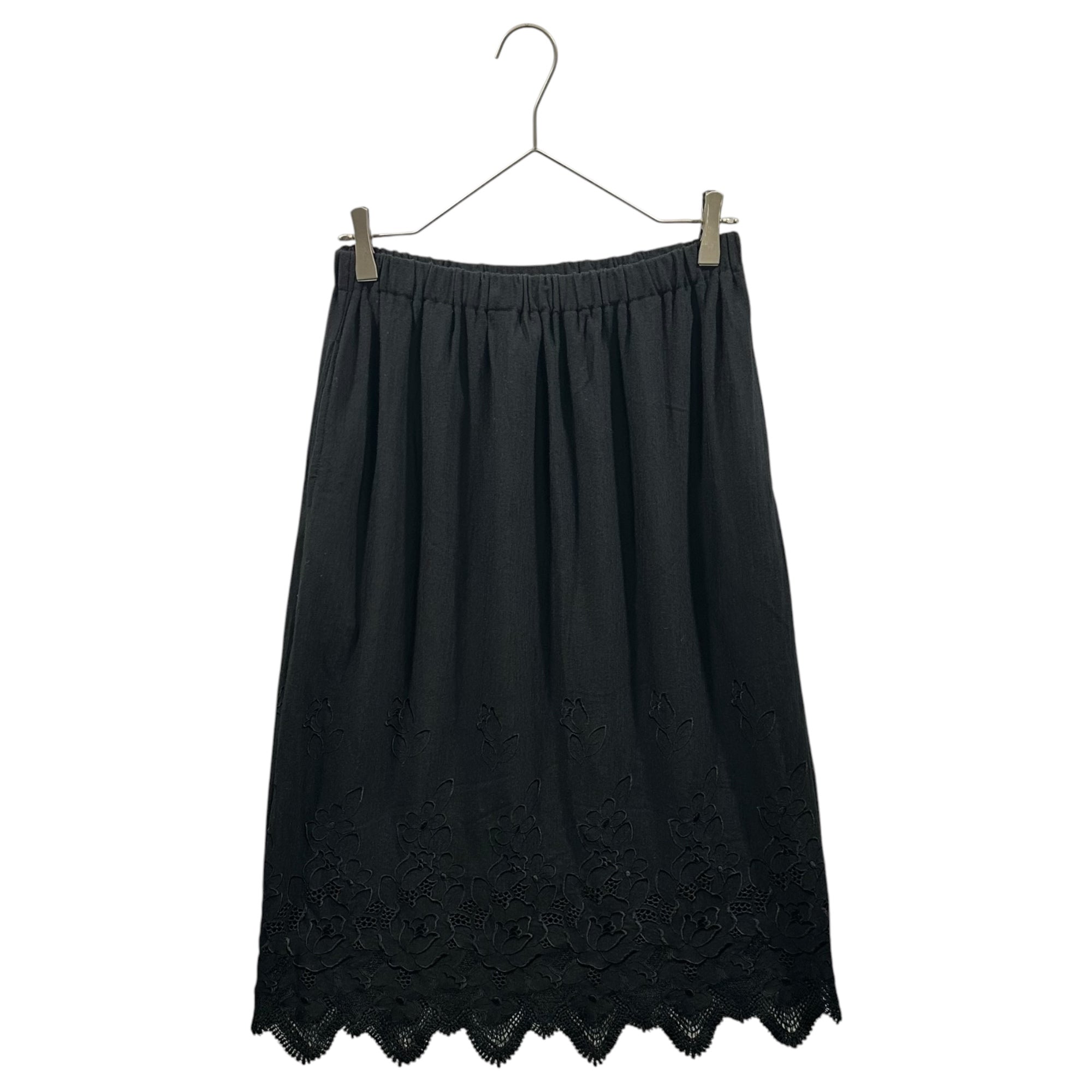 robe de chambre COMME des GARCONS(ローブドシャンブルコムデギャルソン) 2001AW Botancial Embroidered Easy Wool Skirt ボタニカル 刺繍 イージー ウール スカート RC-T005 FREE ブラック AD2001