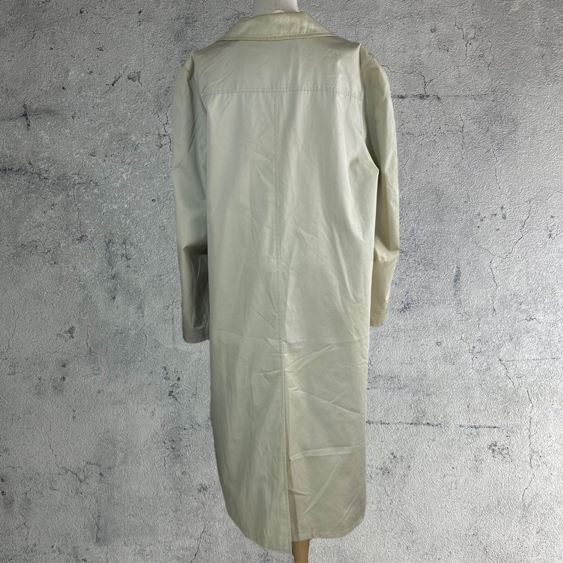 Euro vintage(ヨーロッパヴィンテージ) 70's~ trench over coat トレンチオーバーコート 42(L~XL程度) ペールグリーン / 色褪せ・小シミ有