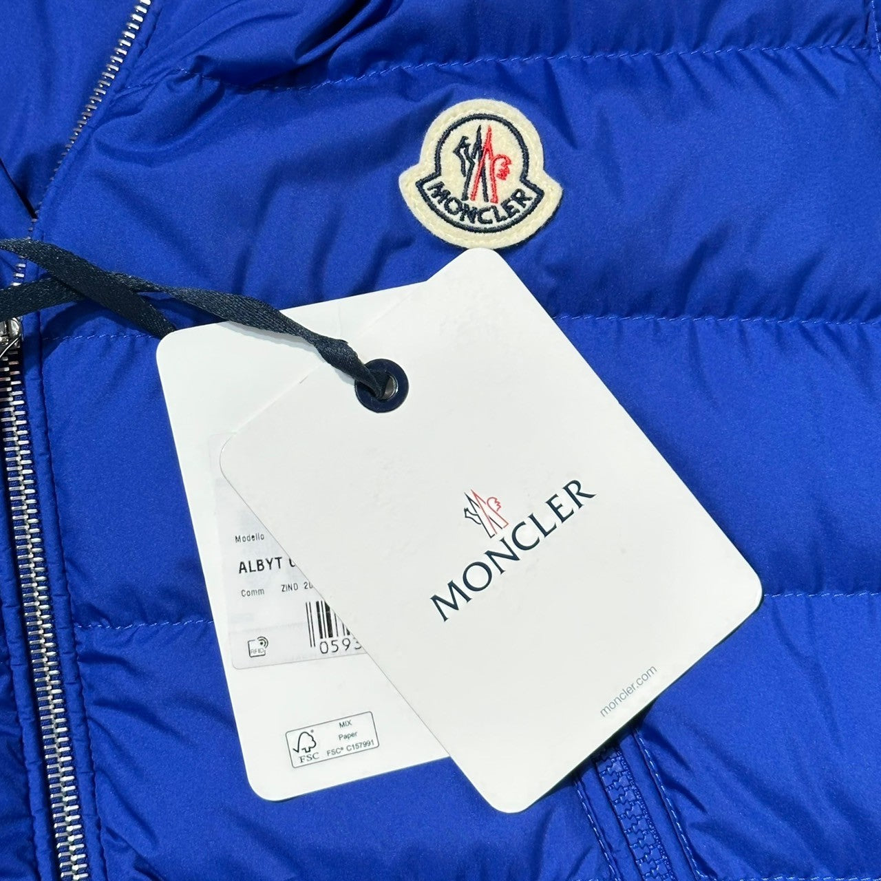 MONCLER(モンクレール) ALBYT GILET アルビート ジレ ダウン ベスト C-ZIND-22-132150 5(3XL) ブルー タグ付