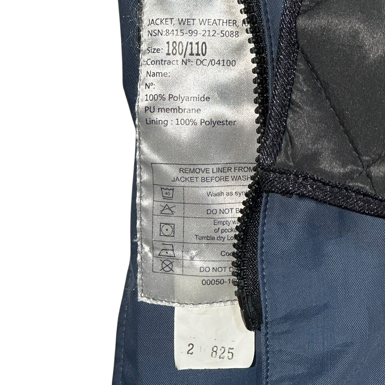 BRITISH MILITARY(イギリス軍) ROYAL AIR FORCE WET WEATHER JACKET キルティング ライナー付き ナイロン ジャケット 8415-99-212-5088 180/110 ネイビー ミリタリー シェル