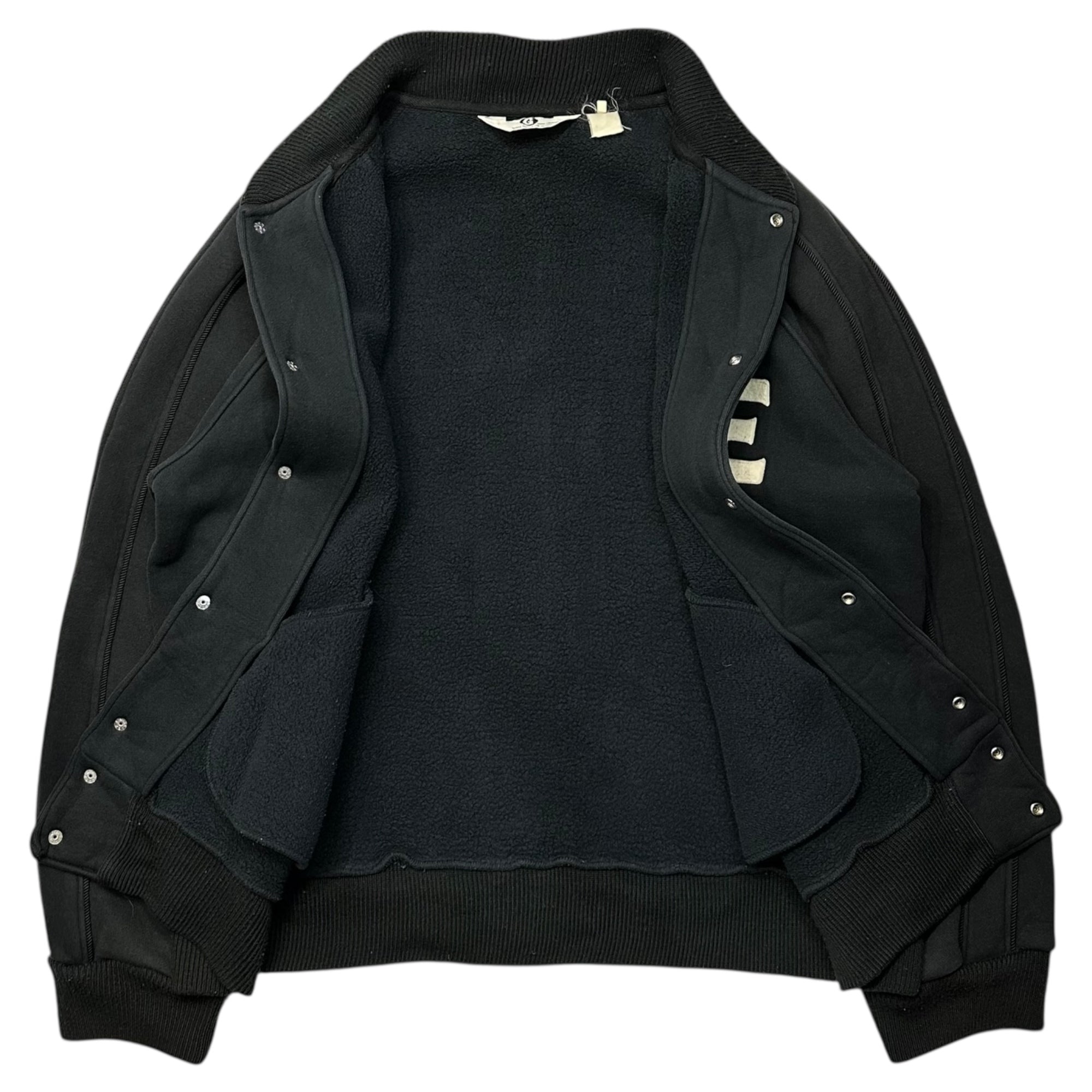 GOODENOUGH(グッドイナフ) 90's GE Felt Logo Snap Button Sweatshirt Stadium Jacket 90年代 フェルト ロゴ スナップボタン スウェット スタジャン L程度 ブラック 90年代オリジナル 裏原 藤原ヒロシ