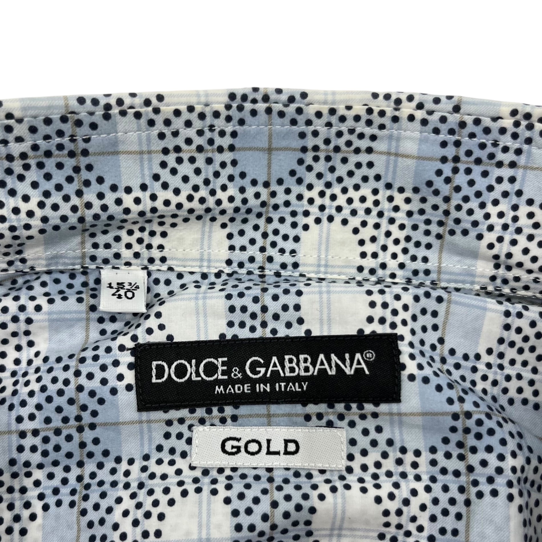 DOLCE&GABBANA(ドルチェ&ガッバーナドルガバ) Circle print allover shirt サークルプリント 総柄 シャツ ドット G5BD1T/FS5LC 40 ライトブルー