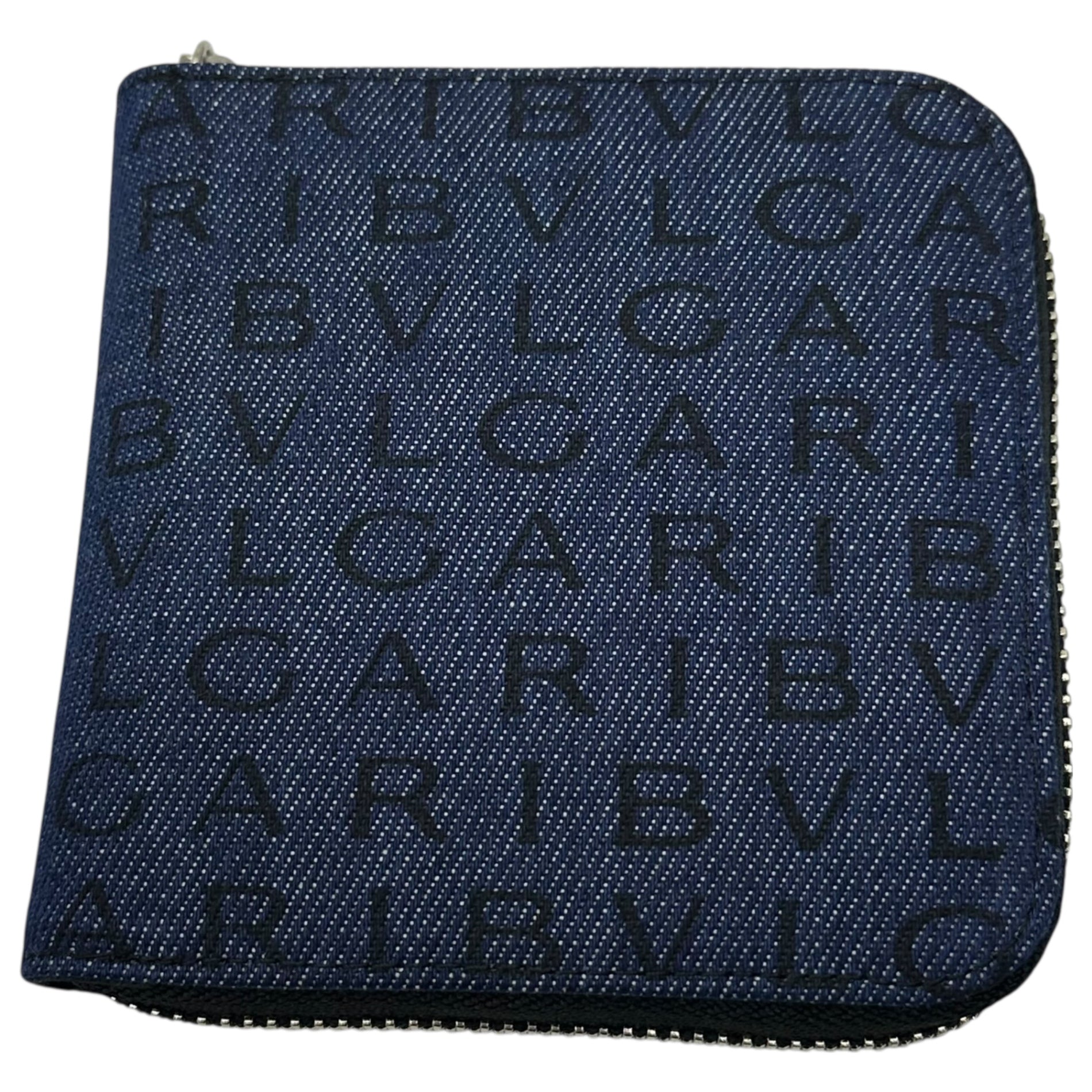BVLGARI(ブルガリ) Logomania Denim Compact Wallet ロゴマニア デニム 小型 財布 インディゴ