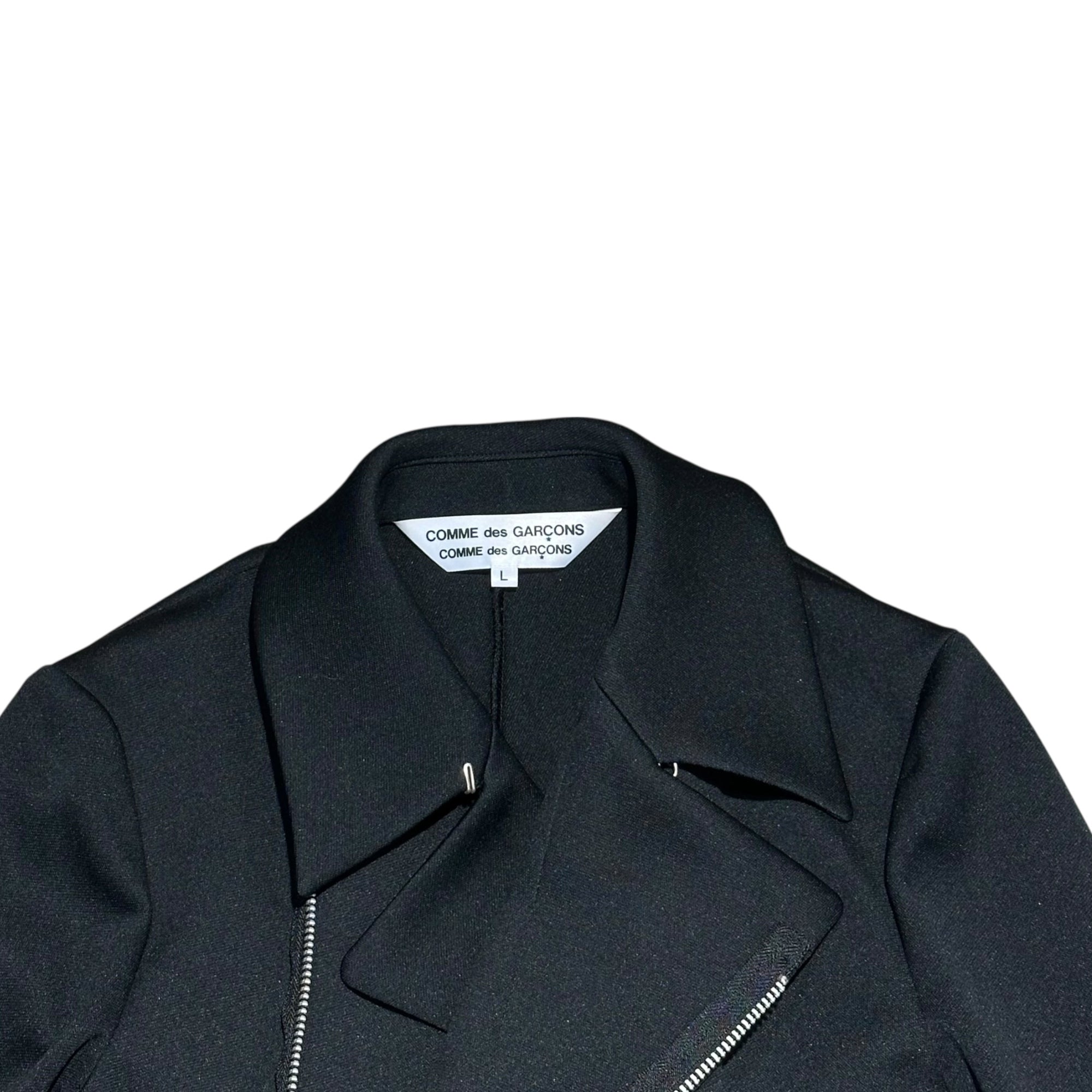 COMME des GARCONS COMME des GARCONS(コムデギャルソンコムデギャルソン) 12SS Back Design Seam Polyester Rider Jacket バック デザイン シーム ポリエステル ライダース ジャケット RI-J026 L ブラック AD2011