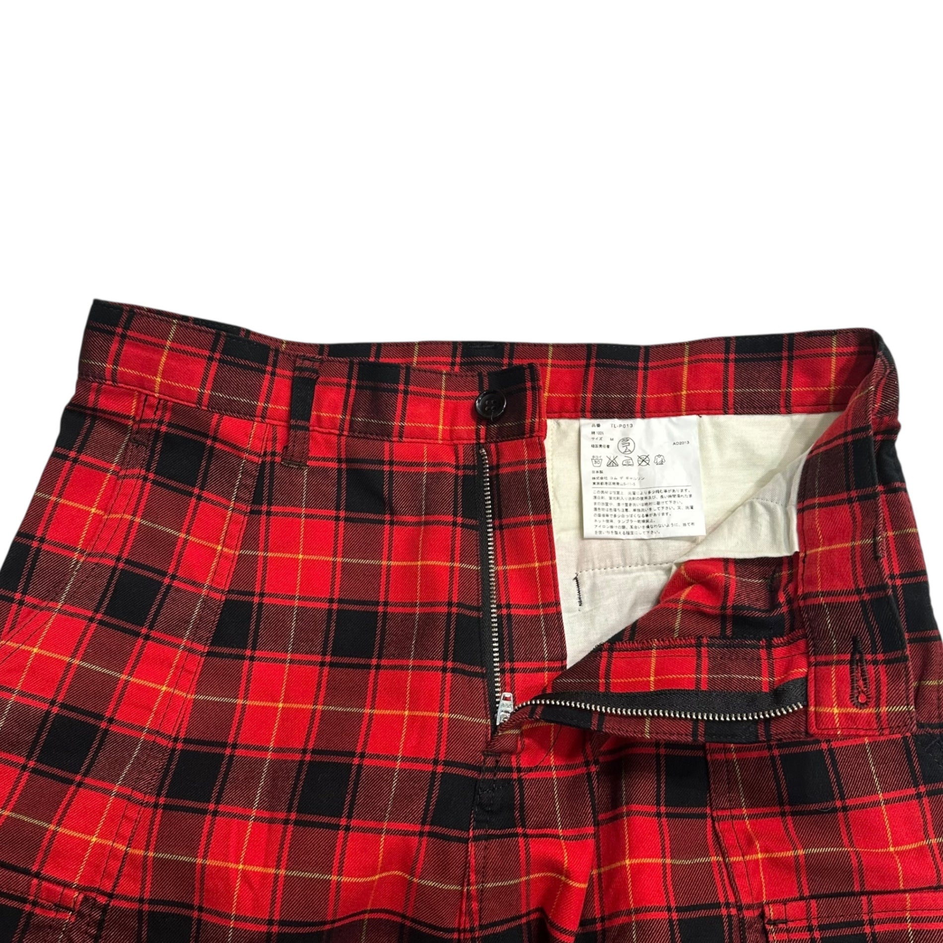 tricot COMME des GARCONS(トリココムデギャルソン) 13AW Cotton Flannel Sarouel Check Pants コットン ネル サルエル チェック パンツ TL-P013 M レッド AD2013 男性着用可能