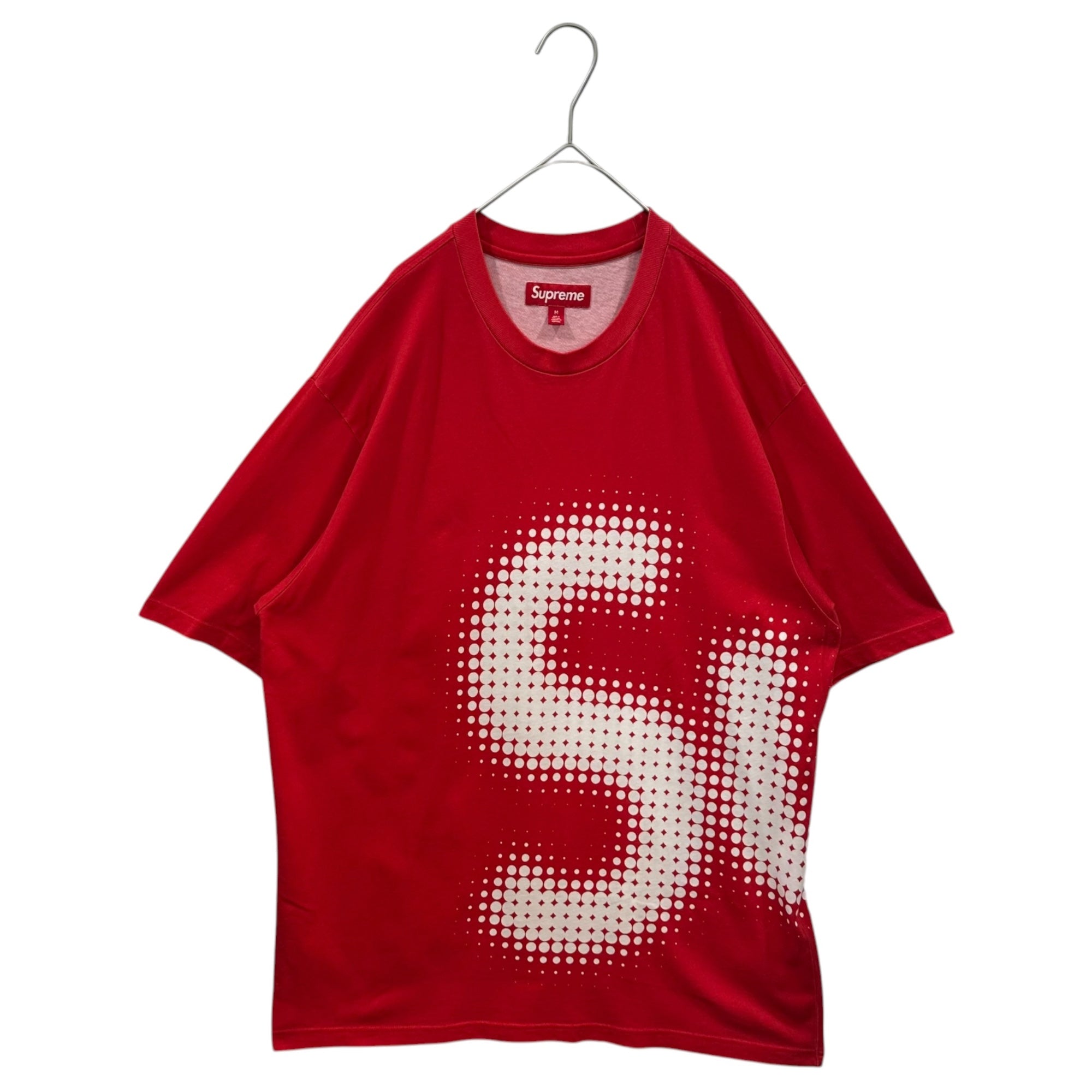 SUPREME(シュプリーム) 2024SS Halftone S/S Top ドット モザイク ロゴ Tシャツ M レッド×ホワイト