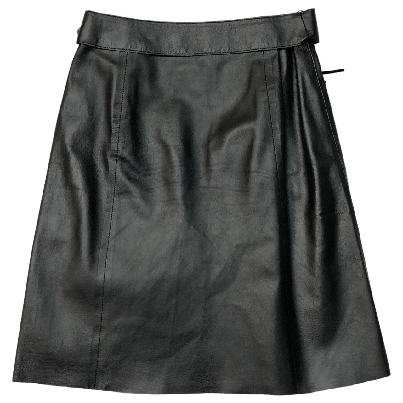 BURBERRY BLUE LABEL(バーバリーブルーレーベル) Real leather skirt with fur decorati