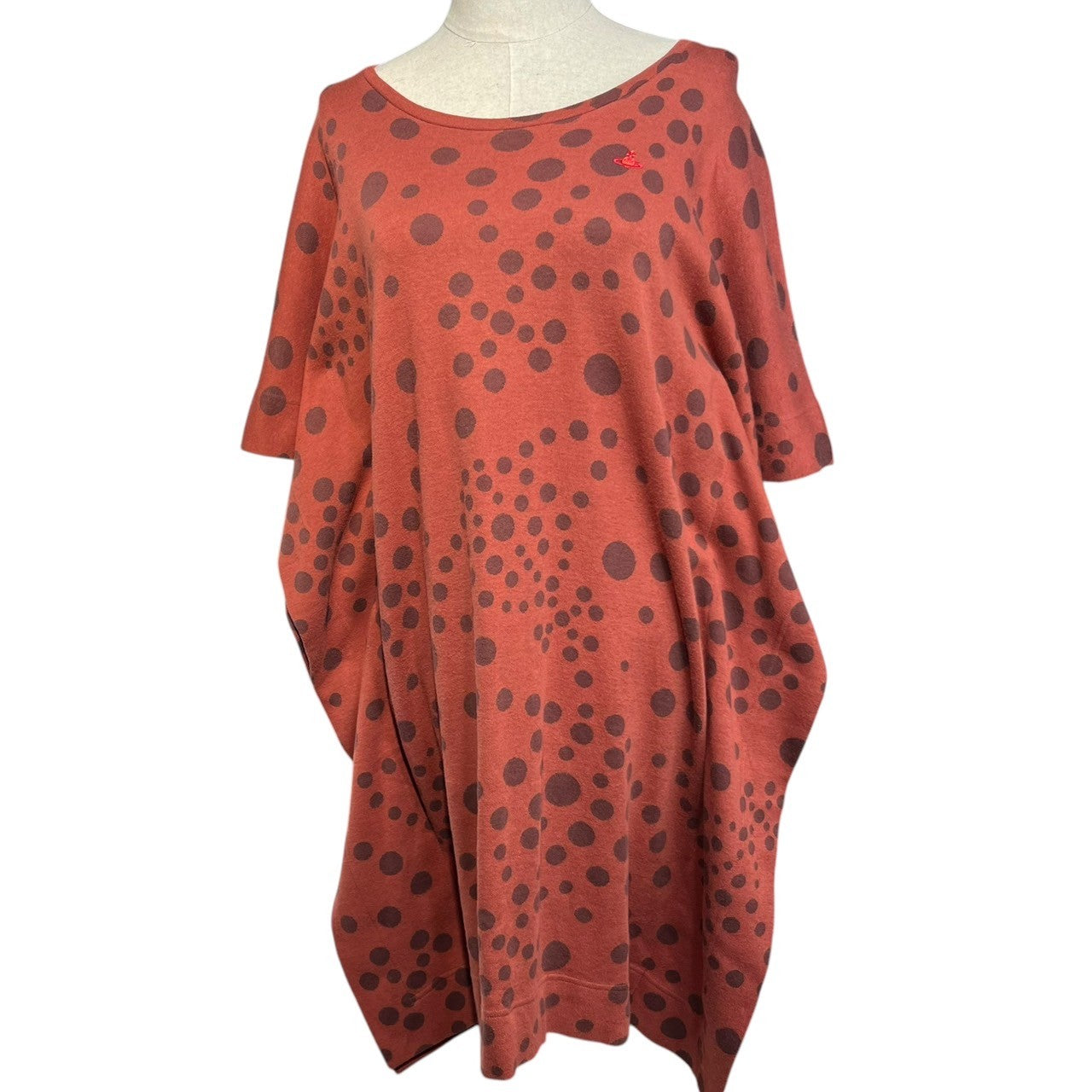 Vivienne Westwood RED LABEL CHOICE(ヴィヴィアンウエストウッドレッドレーベルチョイス) Random dot pattern sweatshirt dress ランダム ドット柄 スウェット ワンピース 16-55-571002 2(M) オレンジ