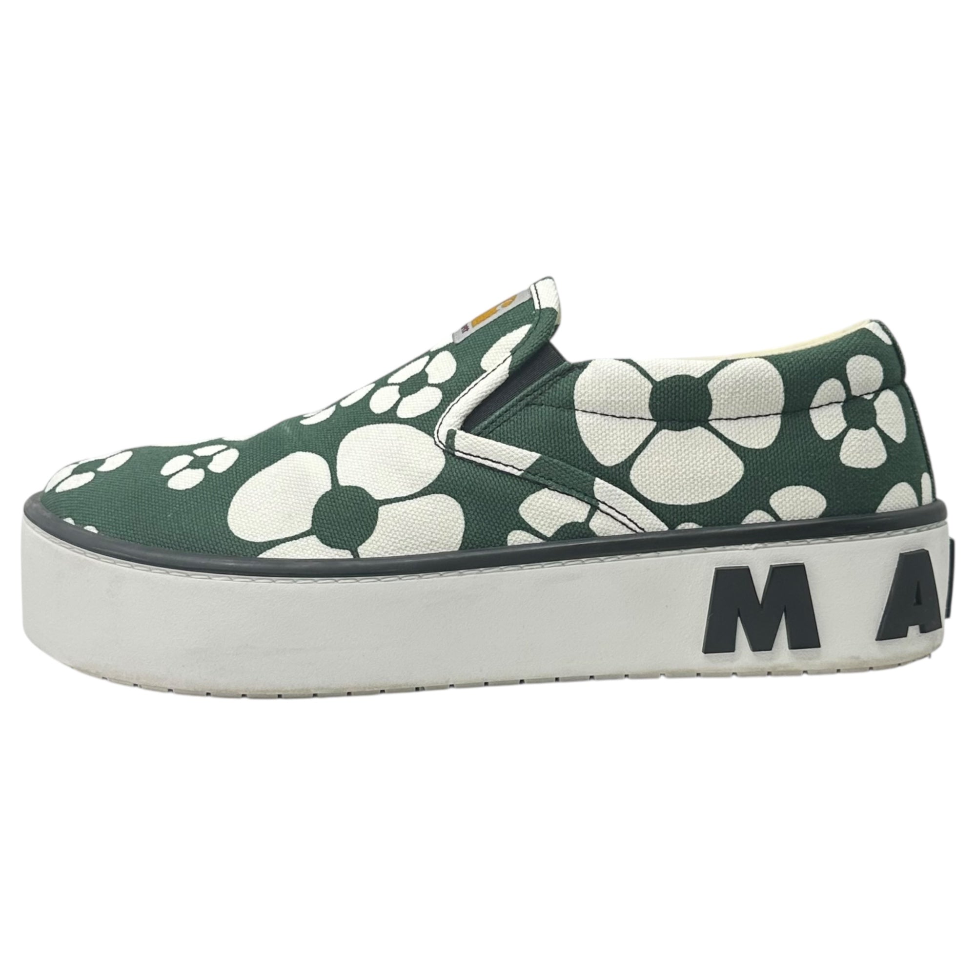 MARNI×carhartt WIP(マルニ×カーハート) SLIP-ON SNEAKERS スリッポン 厚底 スニーカー SNZU013103 42(約27cm程度) グリーン×ホワイト コラボ