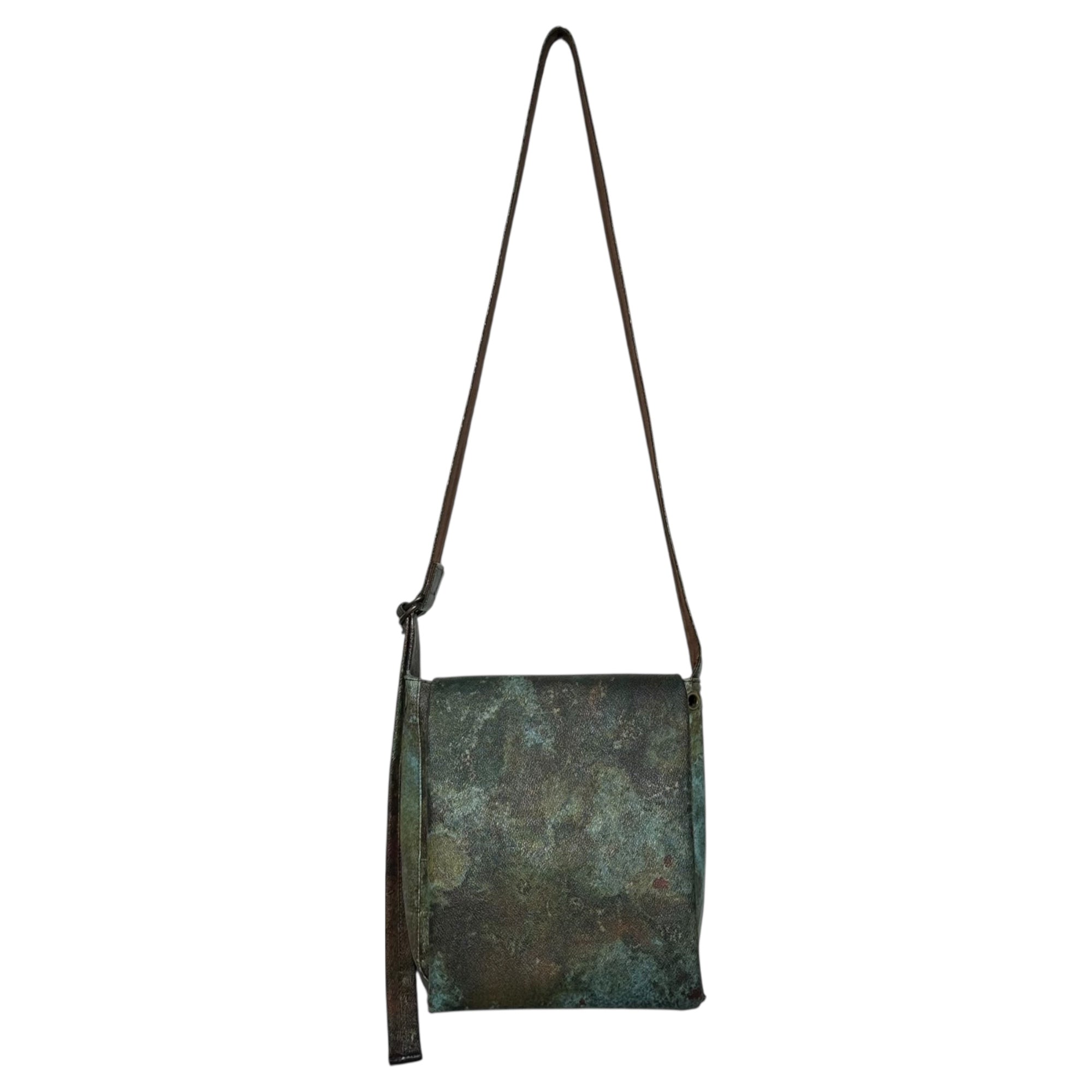 Jean Paul GAULTIER(ジャンポールゴルチエ) V Cyber Flap Shoulder Bag Vサイバー フラップ ショルダー バッグ ブルー×ブラウン