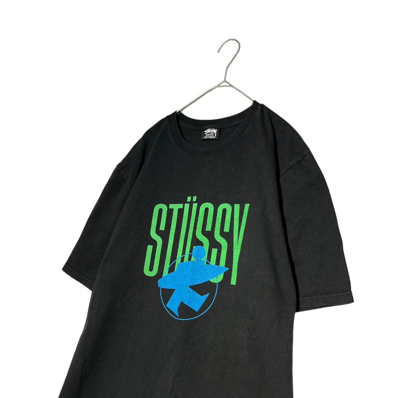 STUSSY(ステューシー) SURFMAN PIGMENTDYED TEE サーフマン ピグメントダイ Tシャツ M ブラック